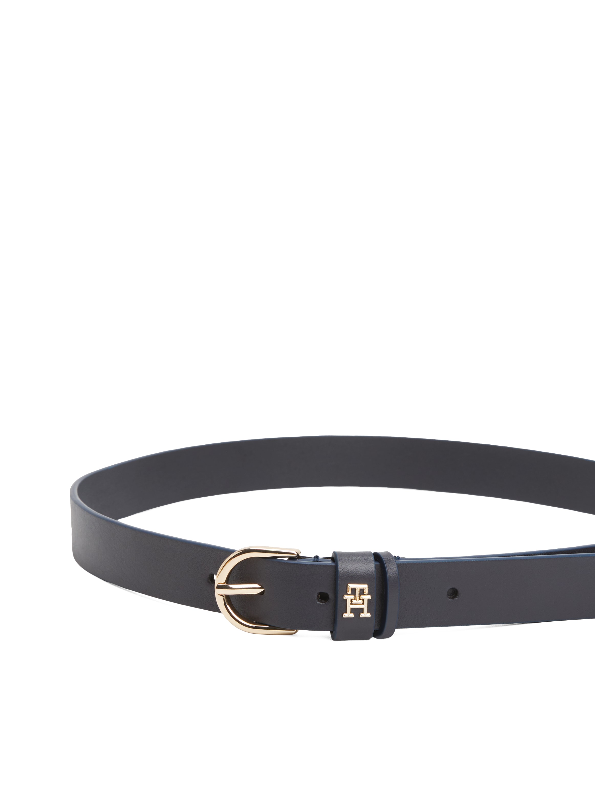 Tommy Hilfiger Ceinture en cuir »ESSENTIAL EFFORTLESS 2.5 cm breit GOLD« Logoemblem, weiche Haptik, ovale Einfachdornschliesse
