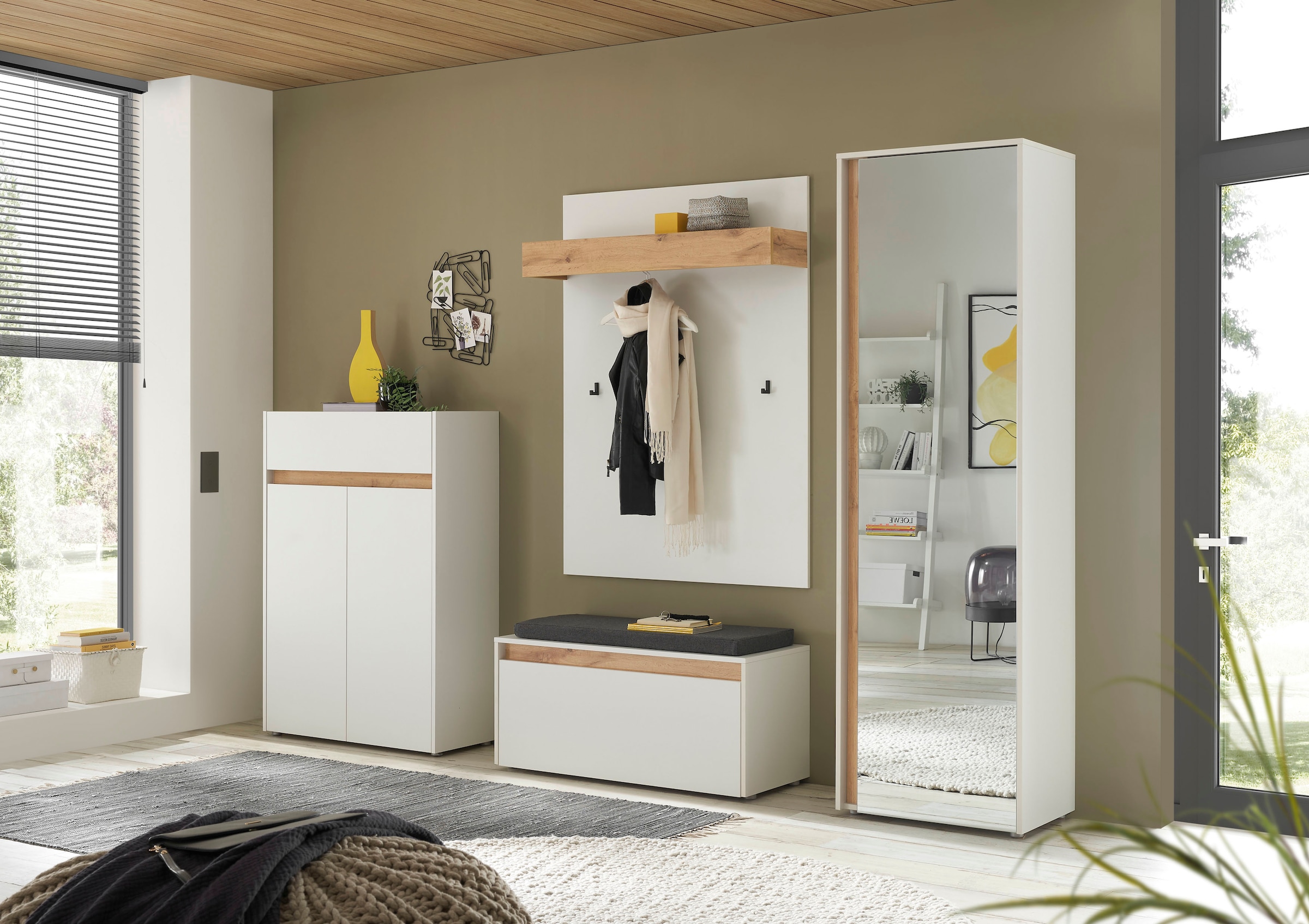 Home affaire Garderoben-Set »City/Giron, moderne Garderobe, viel Stauraum, ca. 24 Schuhe« Set, 4 Stk. tlg.