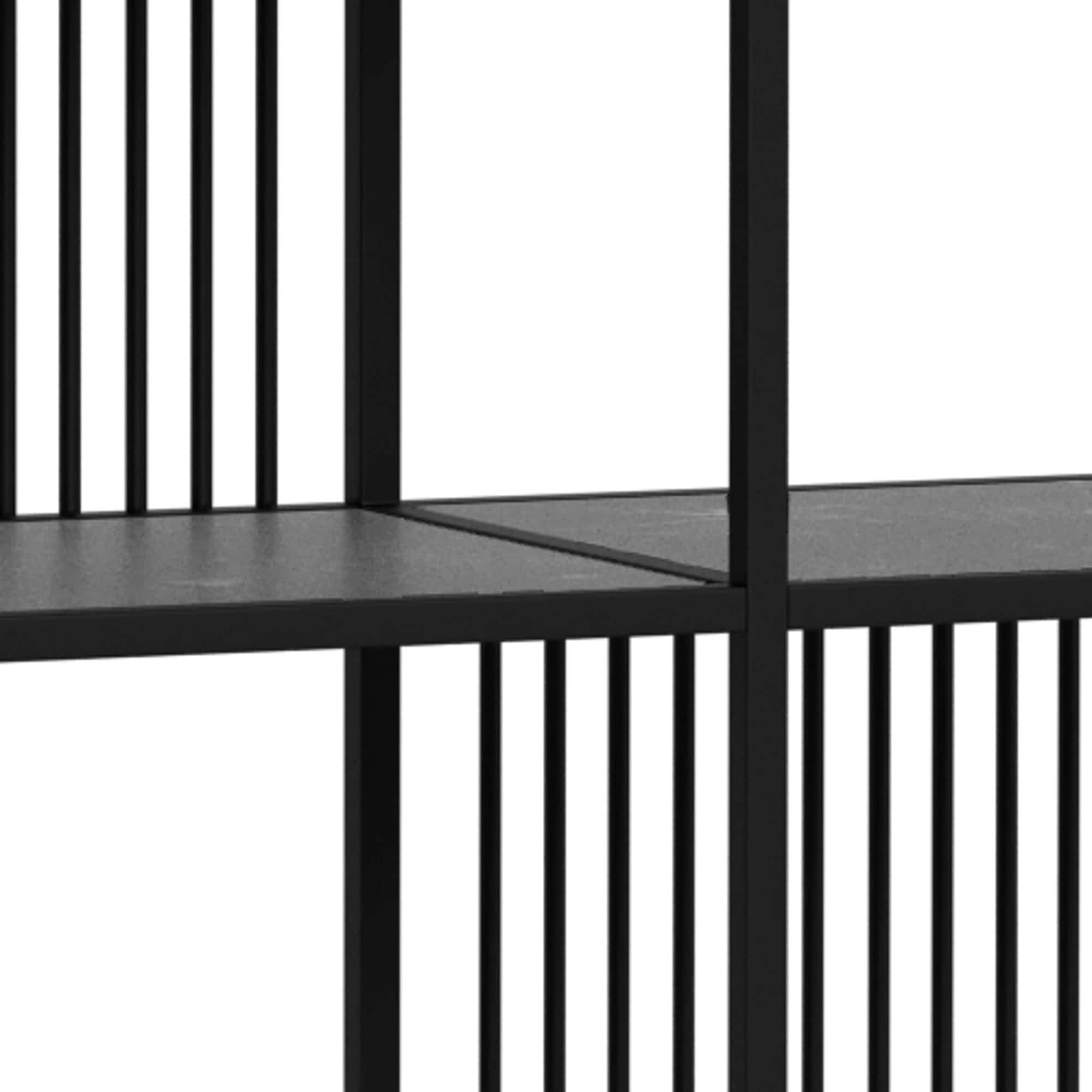 ACTONA GROUP Étagère à livres »Strington, Regal, Raumteiler, Standregal« L/P/H : 120/35/185 cm,  cadre en acier noir, 5 étagères, aspect marbre, FSC™