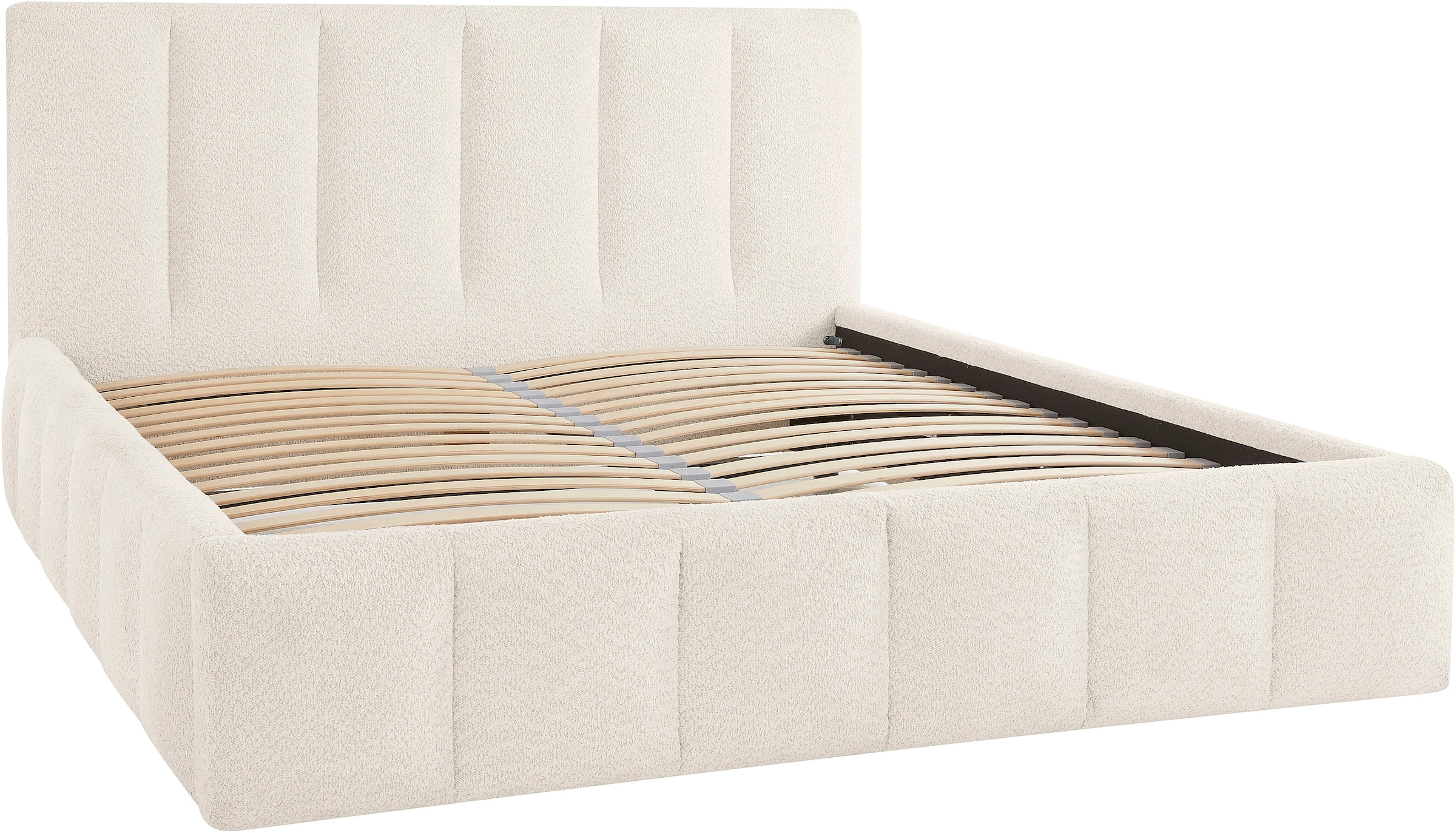 homsy by Ana Johnson Polsterbett »Somny wahlweise mit Bettkasten, erhältlich in verschiedenen Breiten« luxurious gepolstertes Kopfteil und Rahmen, Bezug mit Bouclécharakter