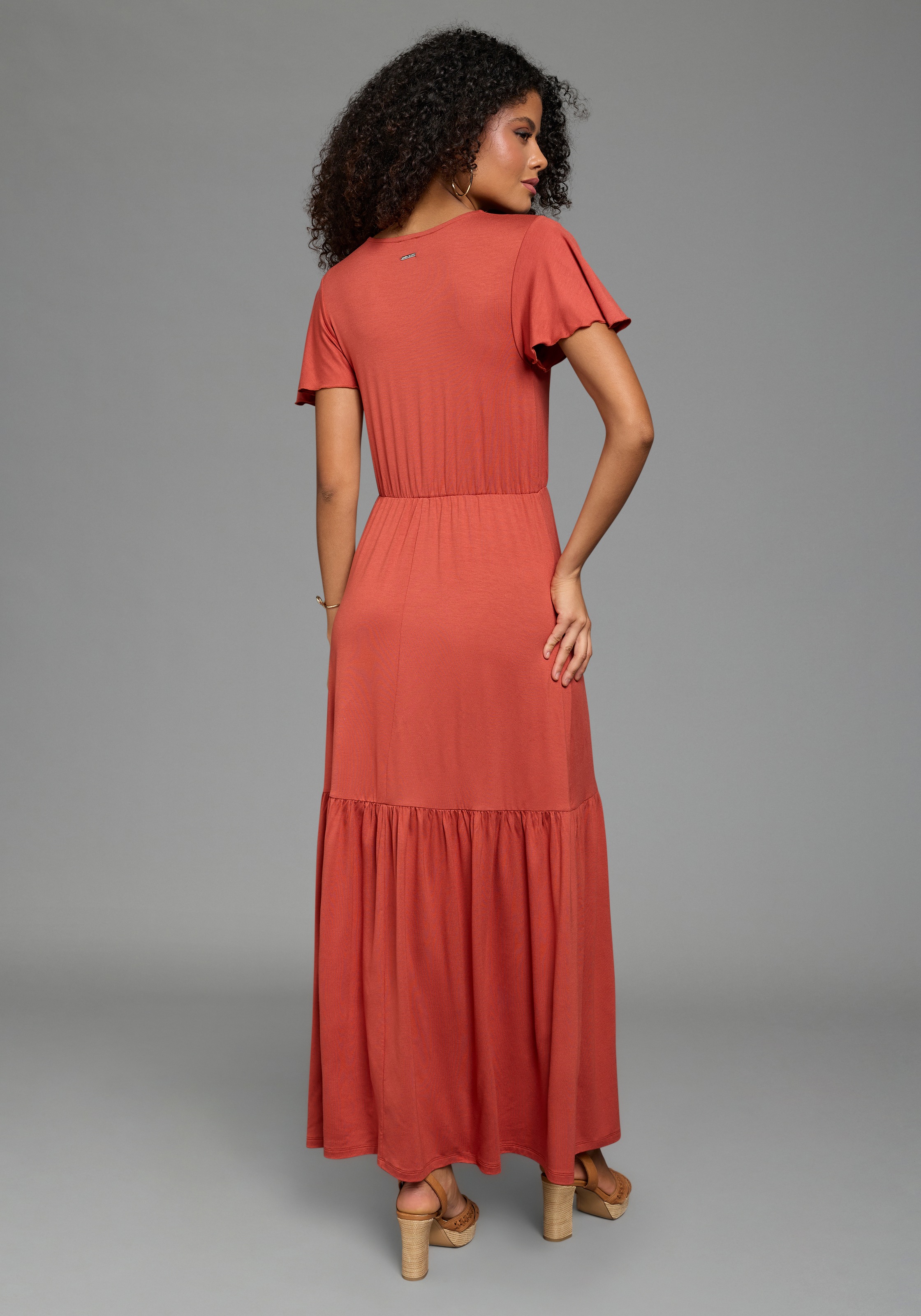 Laura Scott Robe d'été langer Schnitt, für warme Tage, aus Single Jersey, mit Flügelärmeln