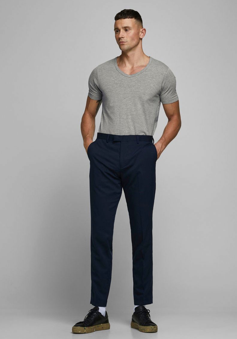 Jack & Jones T-Shirt »SLIM- FIT BASIC TEE V-NECK« mit V-Ausschnitt