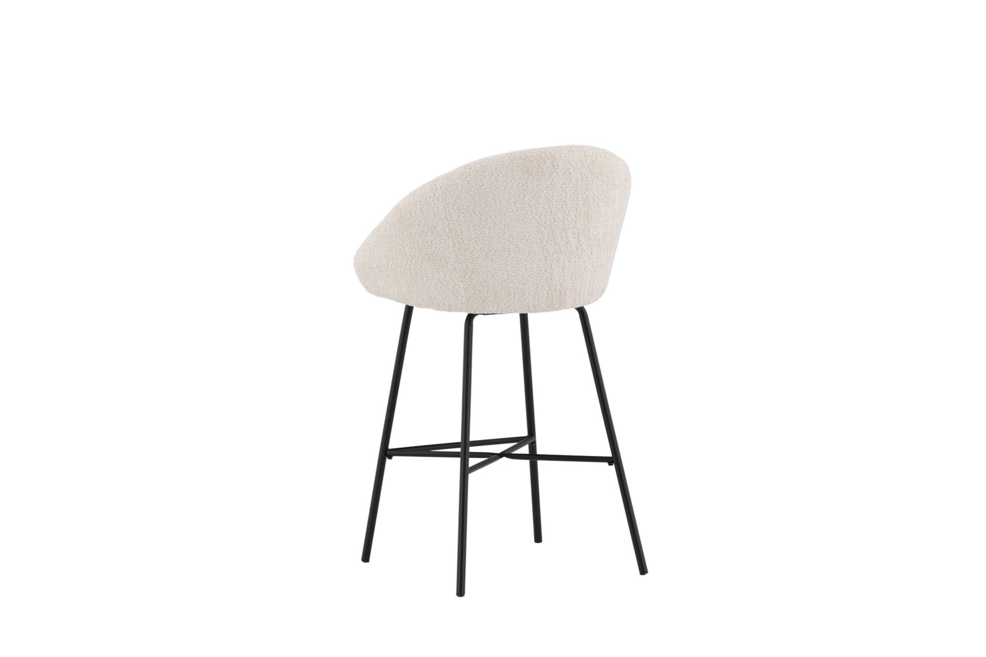 Venture Home Tabouret de bar »Velvet, 2er-Set Barhocker mit weissem Teddy-Sitz, belastbar bis 150 kg« 2 cuis tlg. Tabouret de bar, revêtement en peluche, cadre en acier noir, repose-pieds, douillet