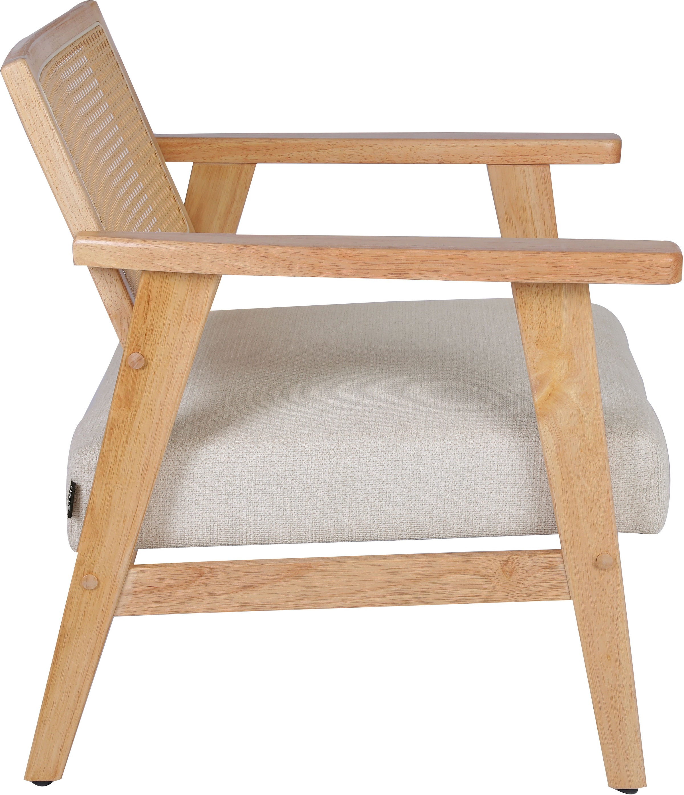 Home affaire Loungesessel »VILLAINE« Einzelsessel, Rattan-Sessel mit Wiener Geflecht, Cord, Webstoff