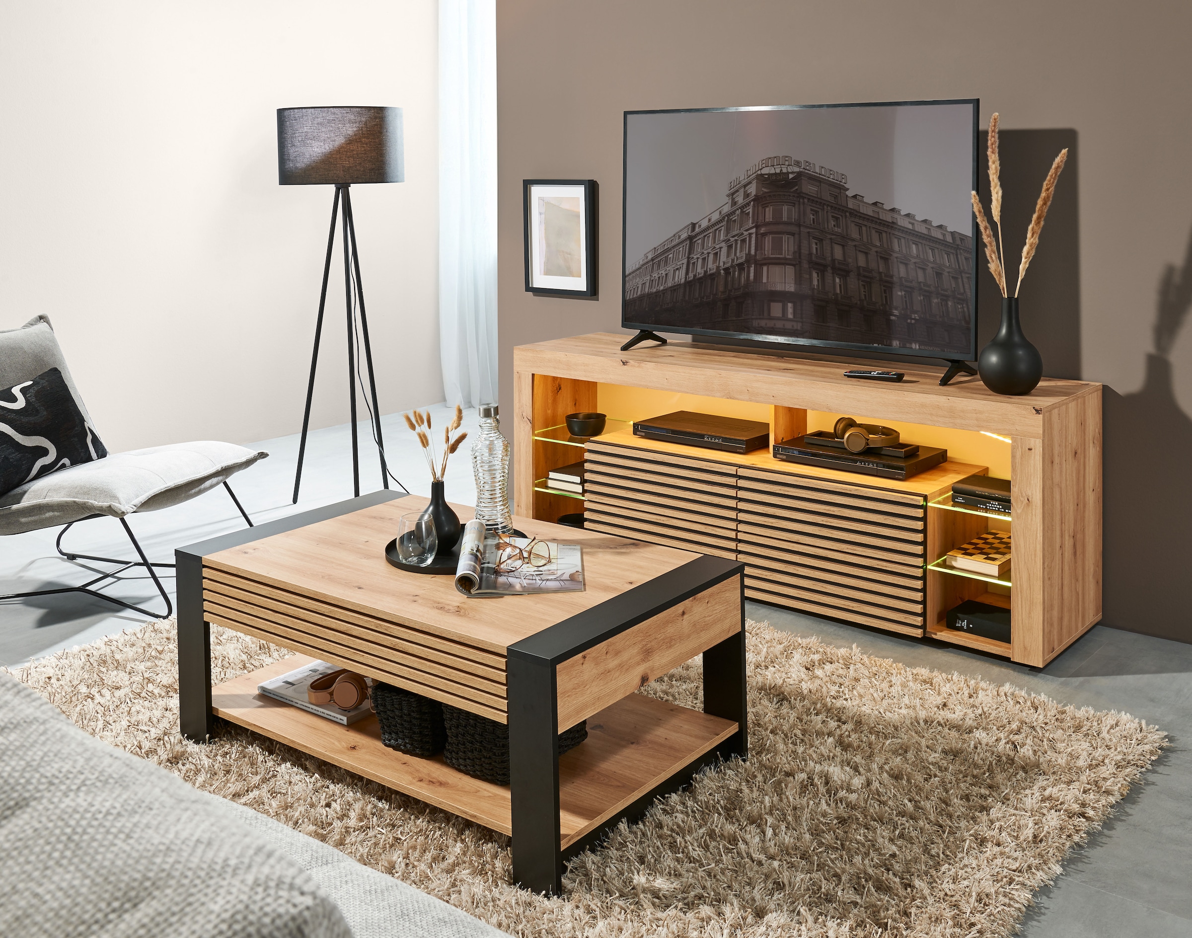 Stolkom Meuble TV »Goal TV Lowboard, B/H/T 179x67x 44 cm« 1 cuis tlg. %RESET$