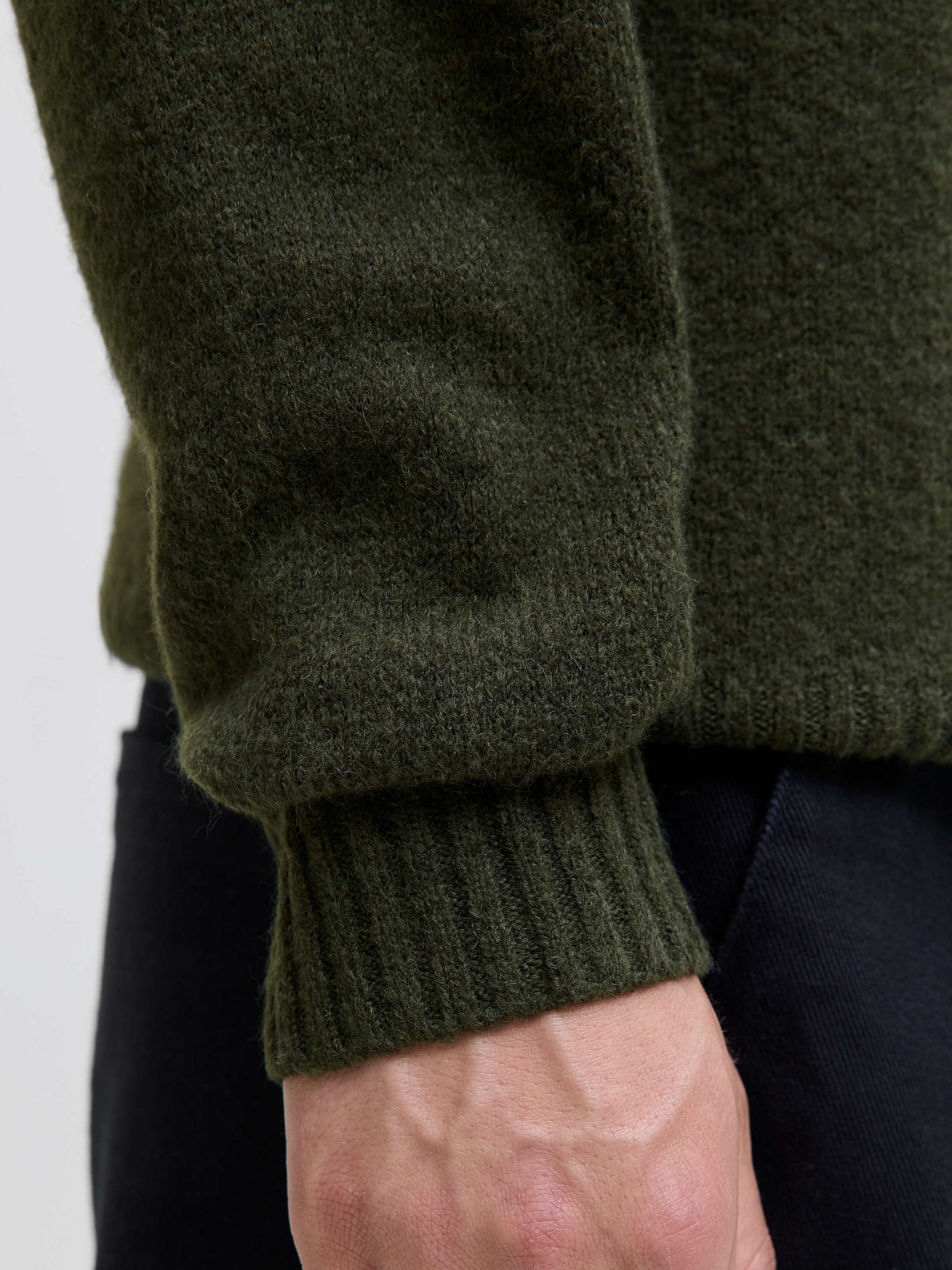 Jack & Jones Pull à col rond »JJESOHO OLLIE KNIT CREW NECK SN« mélange de matières, coupe décontractée
