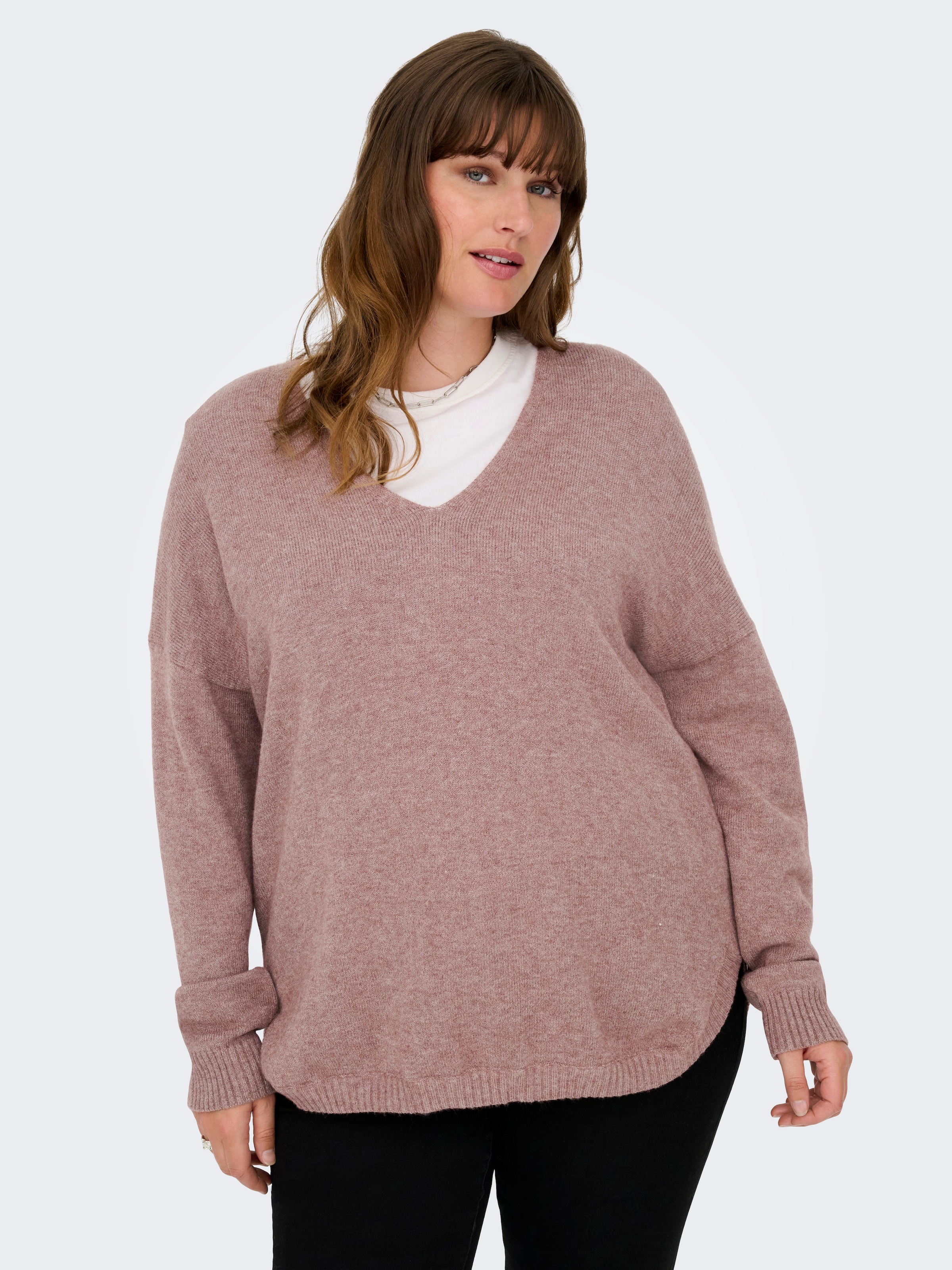 ONLY CARMAKOMA Pull col V »CARMARGARETA LS PULLOVER KNT NOOS«