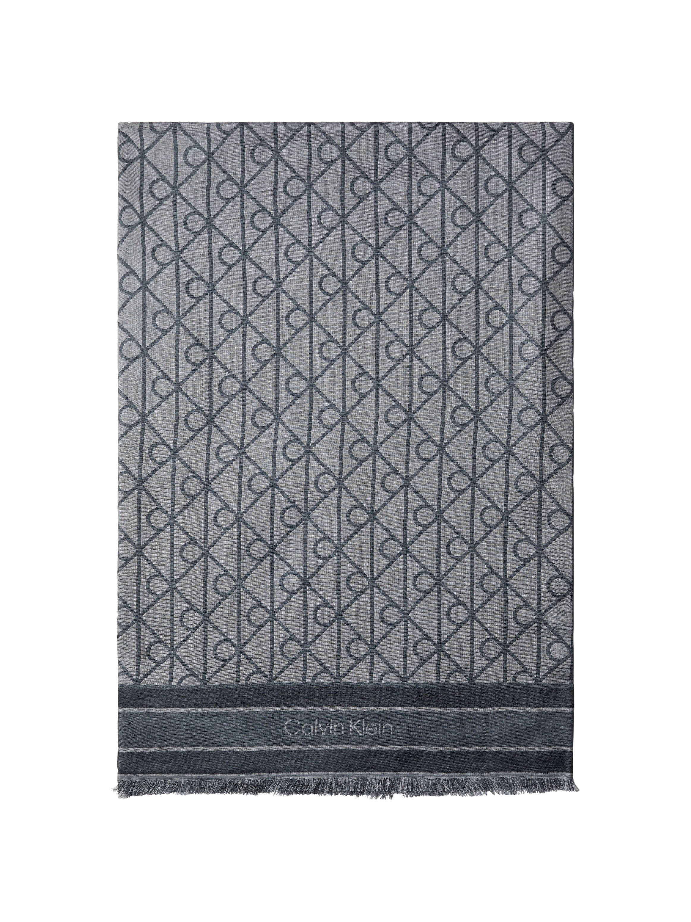 Calvin Klein Foulard de mode »EMBLEM AOP JACQUARD SQUARE SCARF« Mit Markenlabelmusterung