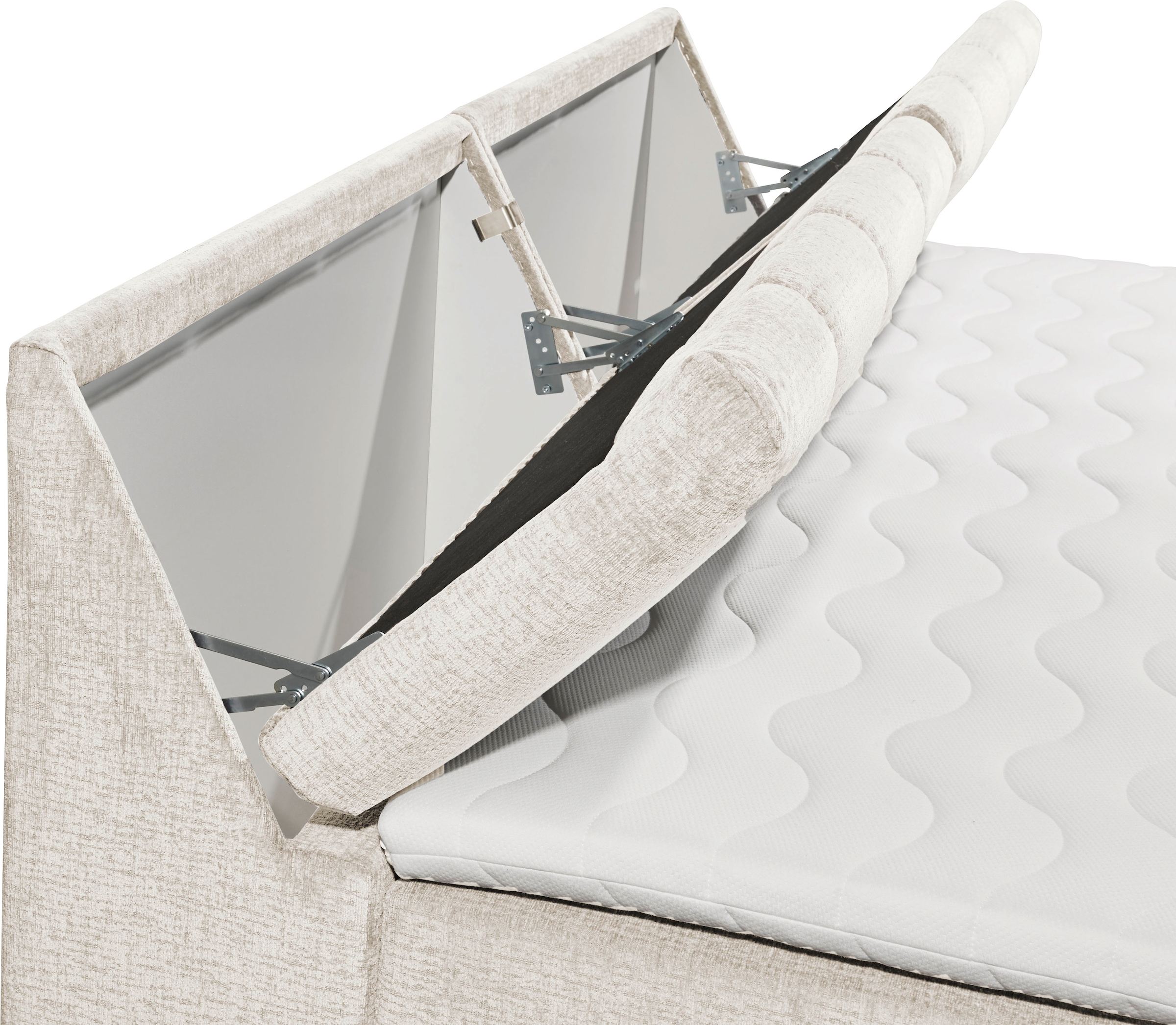 ED EXCITING DESIGN Boxspringbett »Elkford, Familienbett in der Grösse 240x200cm« inkl. Stauraum im Kopfteil