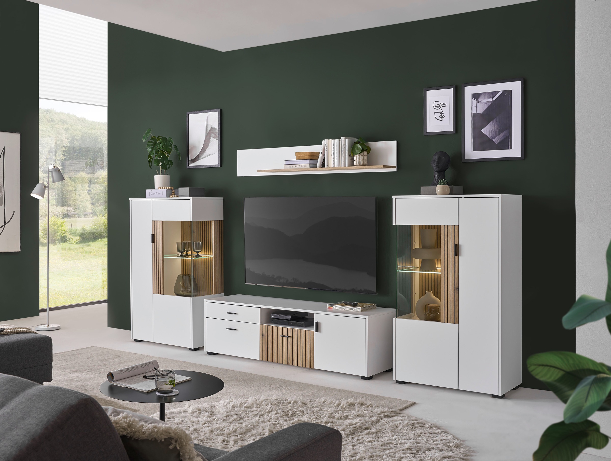 INOSIGN Wohnwand »Hudson, moderne Anbauwand, Wohnzimmer-Set, Komplettset« Set, 4 Stk. tlg.