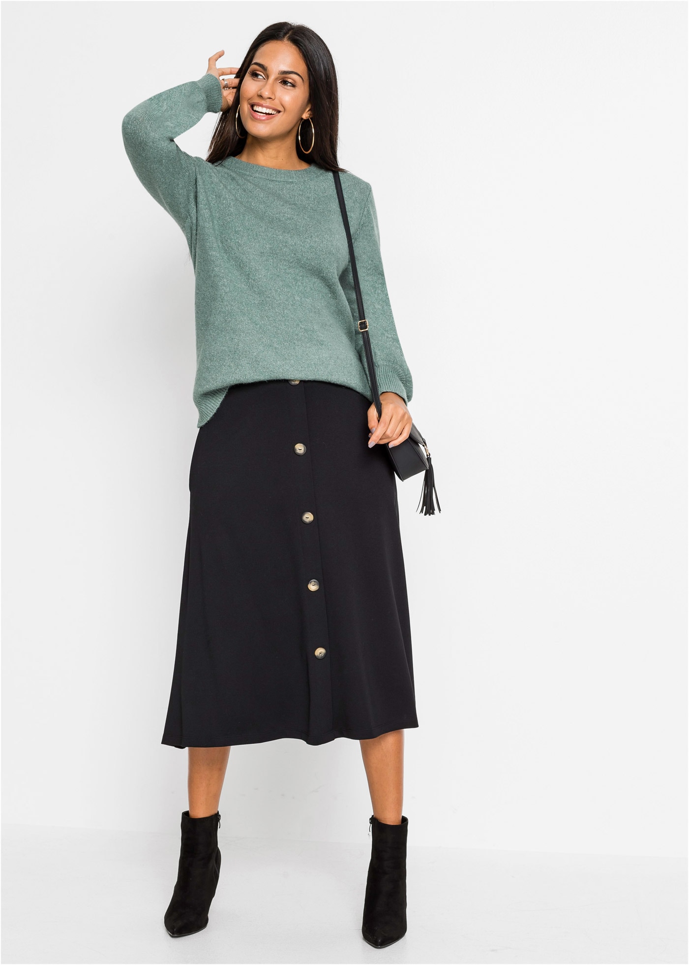 bonprix Pull en tricot aus Polyacryl, Polyester, Polyamid und Elasthan, lockere Passform