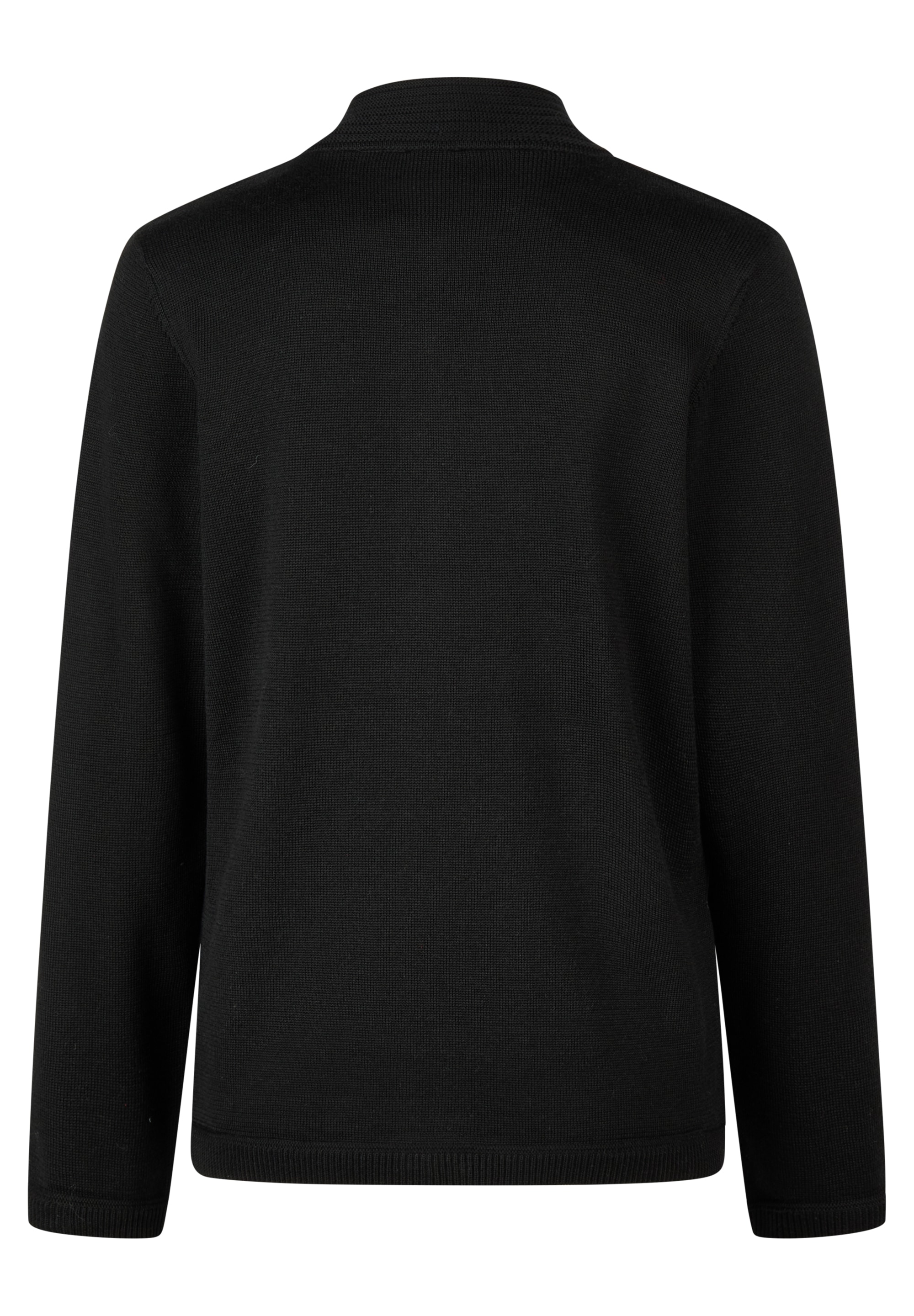 Rabe Veste en tricot avec structure fine et col montant / fermeture éclair