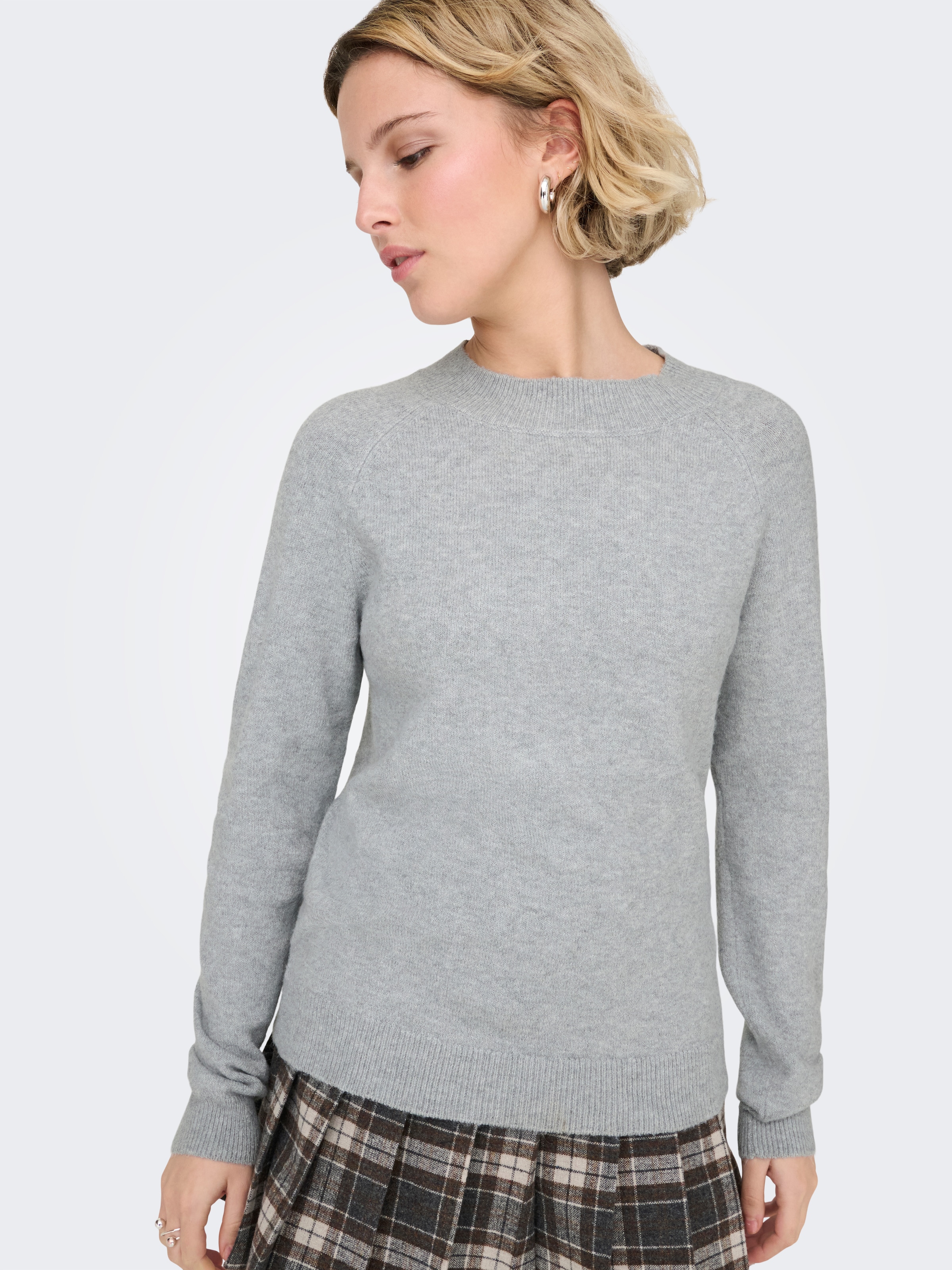 ONLY Rundhalspullover »ONLRICA LIFE L/S PULLOVER  KNT NOOS« Materialmix, regular fit