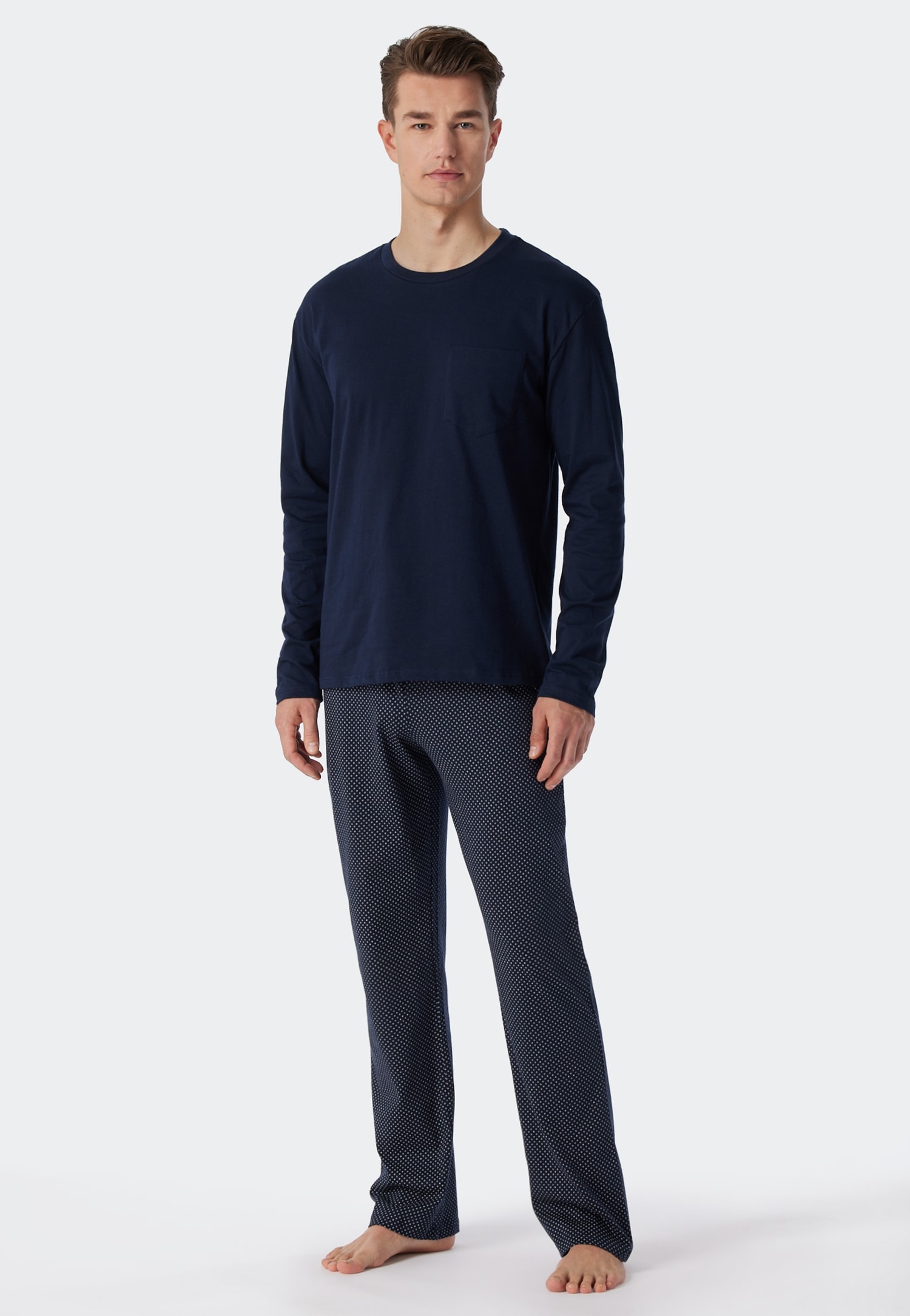 Schiesser Pyjama »Ebony« 2 cuis tlg., mit rundem Halsausschnitt