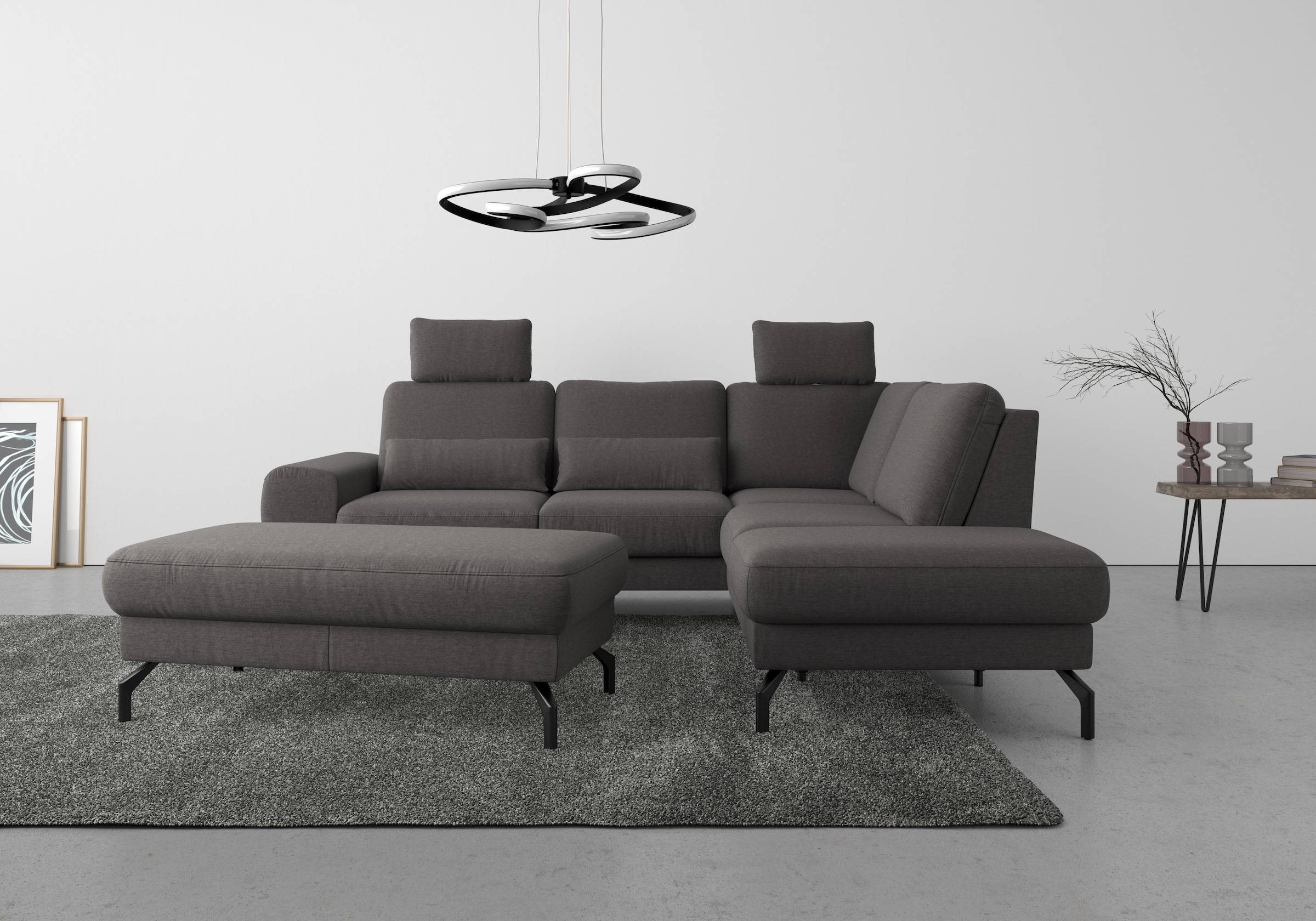 sit&more Ecksofa »Cinturo L-Form« inklusive Sitztiefenverstellung und Federkern, Sitzhöhe 48 cm