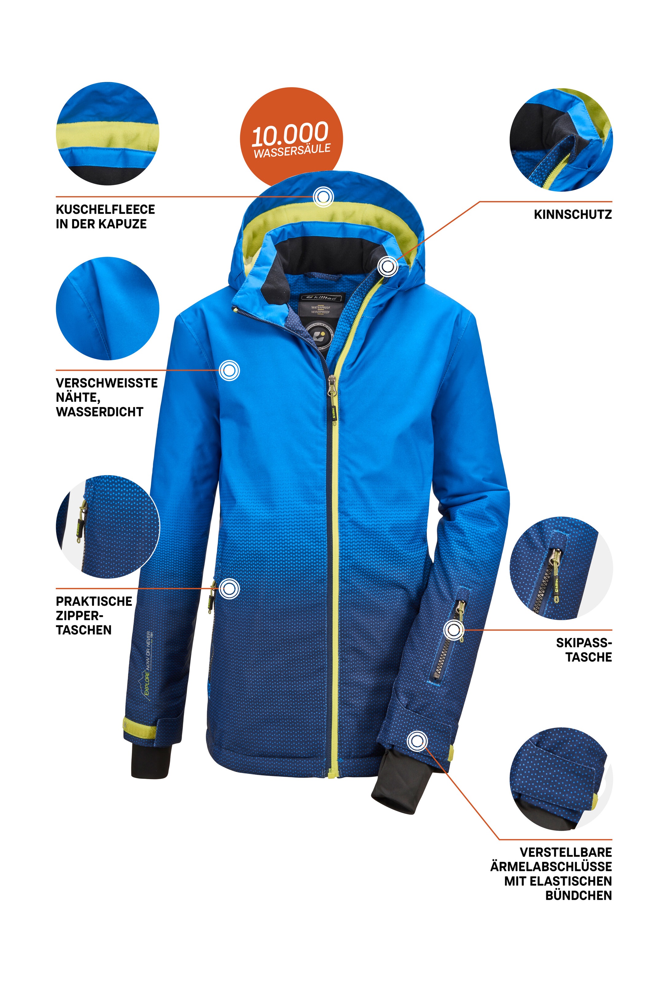 Killtec Outdoorjacke »Lynge BYS JCKT E« Wasserdichte Funktionsjacke mit Schneefang und coolem Design