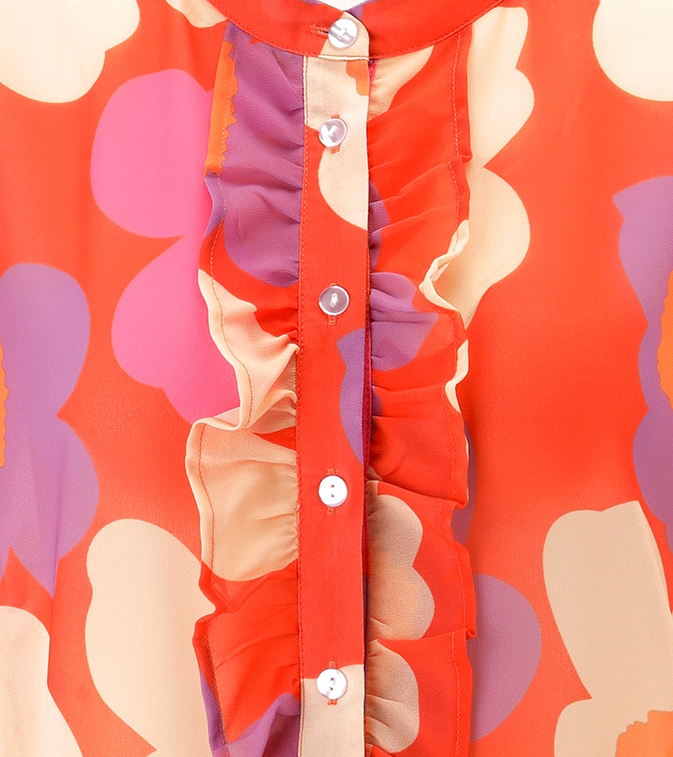 Aniston SELECTED Blouse en mousseline kleiner Stehkragen und längs verlaufende Volants - NEUE KOLLEKTION