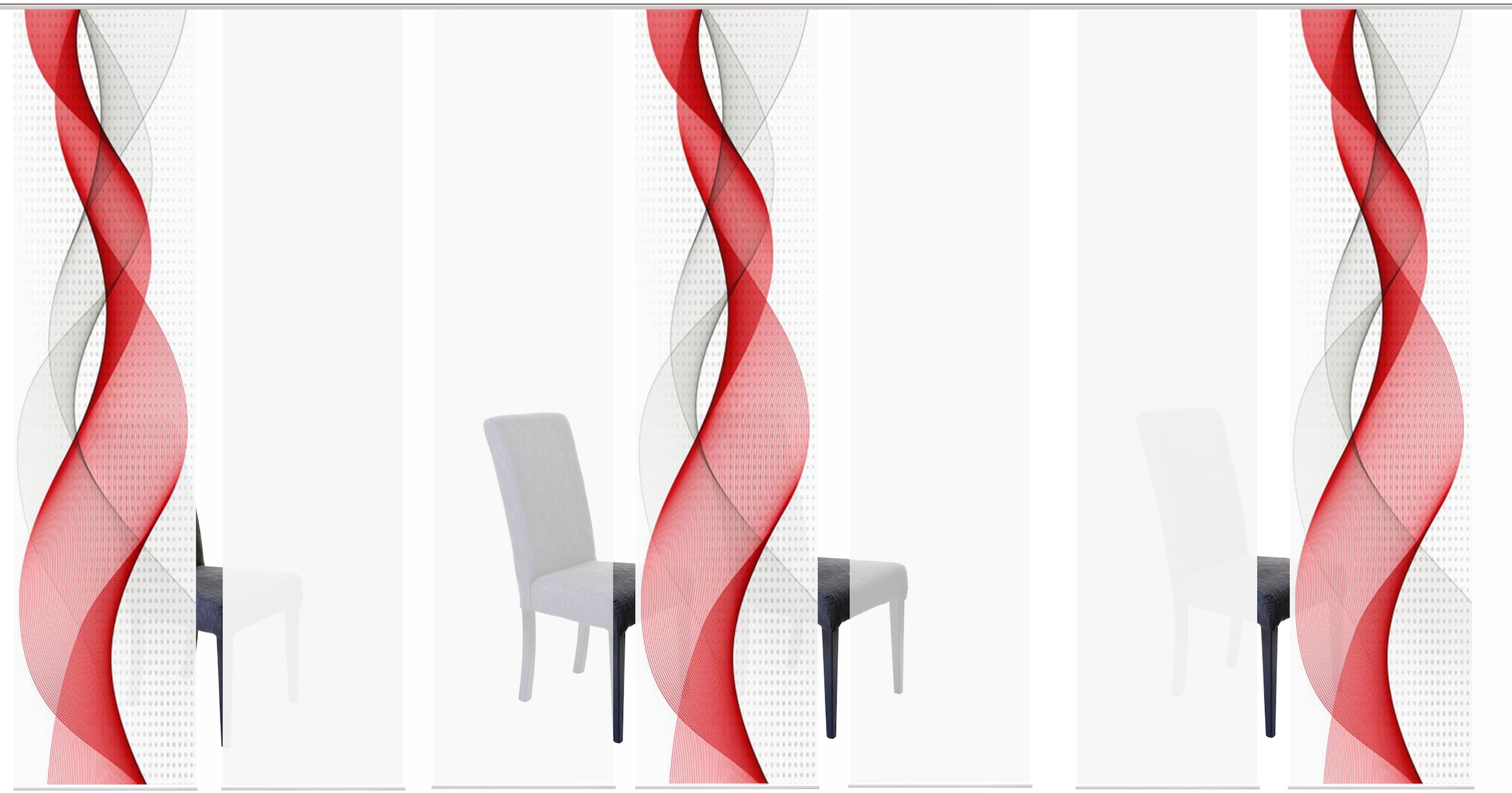 HOME WOHNIDEEN Rideau coulissant »OPALIA 7ER SET« Support de panneau 7 cuis tlg. HxB: 245x60