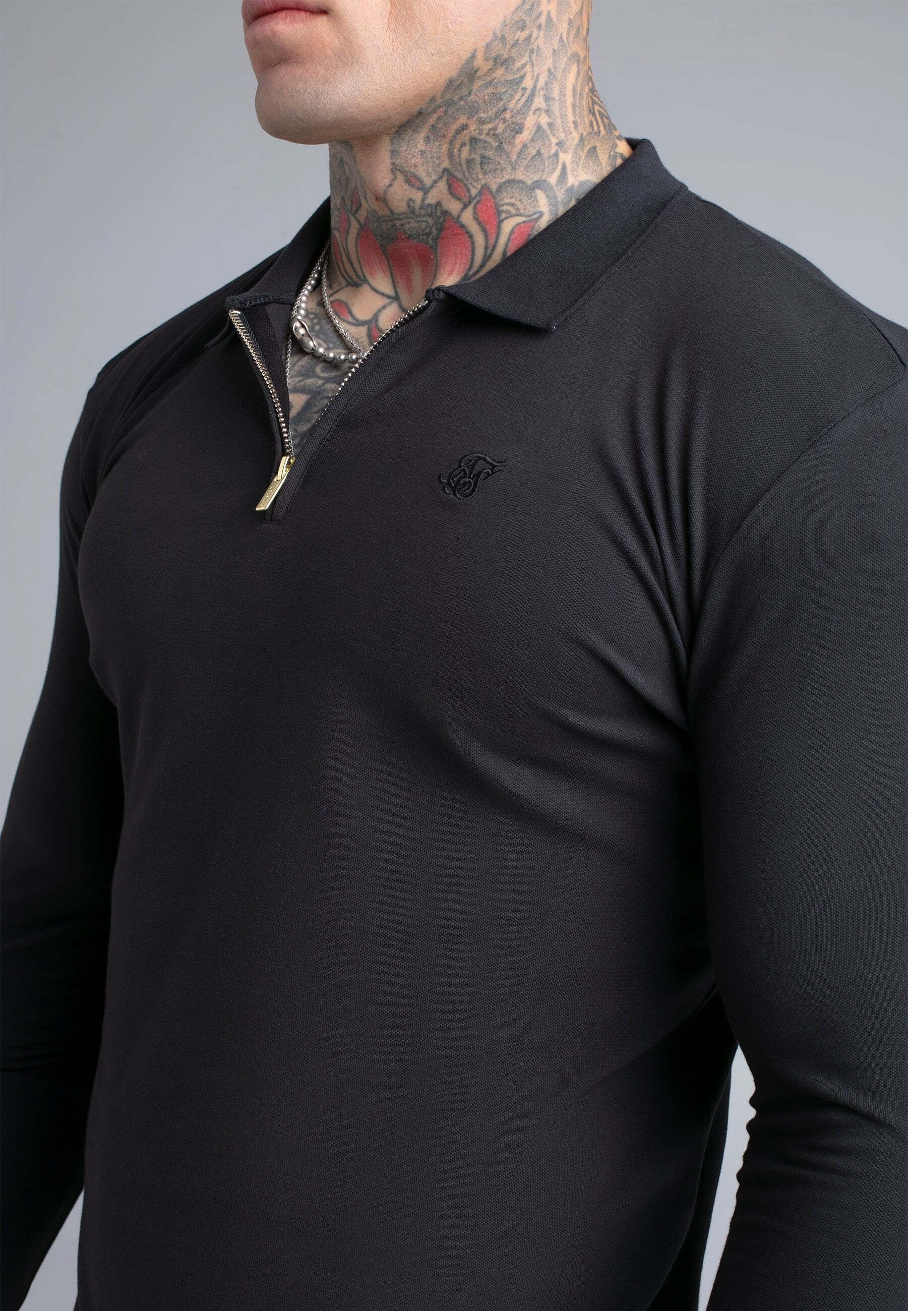 Siksilk Polo à manches longues »Siksilk Langarmpolo Longlseeved Zip«