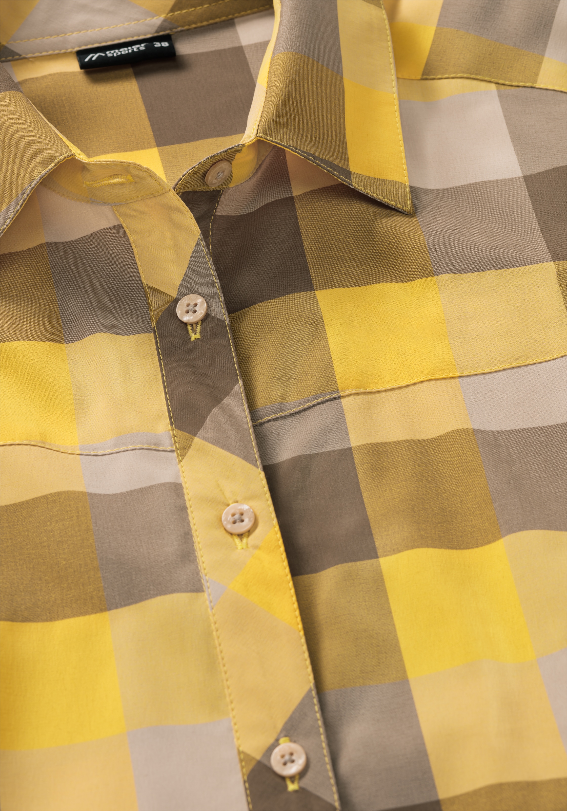 Maier Sports Blouse fonctionnelle »Kendra L/S W« Damen Bluse, leichte Langarmbluse, Blusen-Shirt, Karobluse, Reg Fit