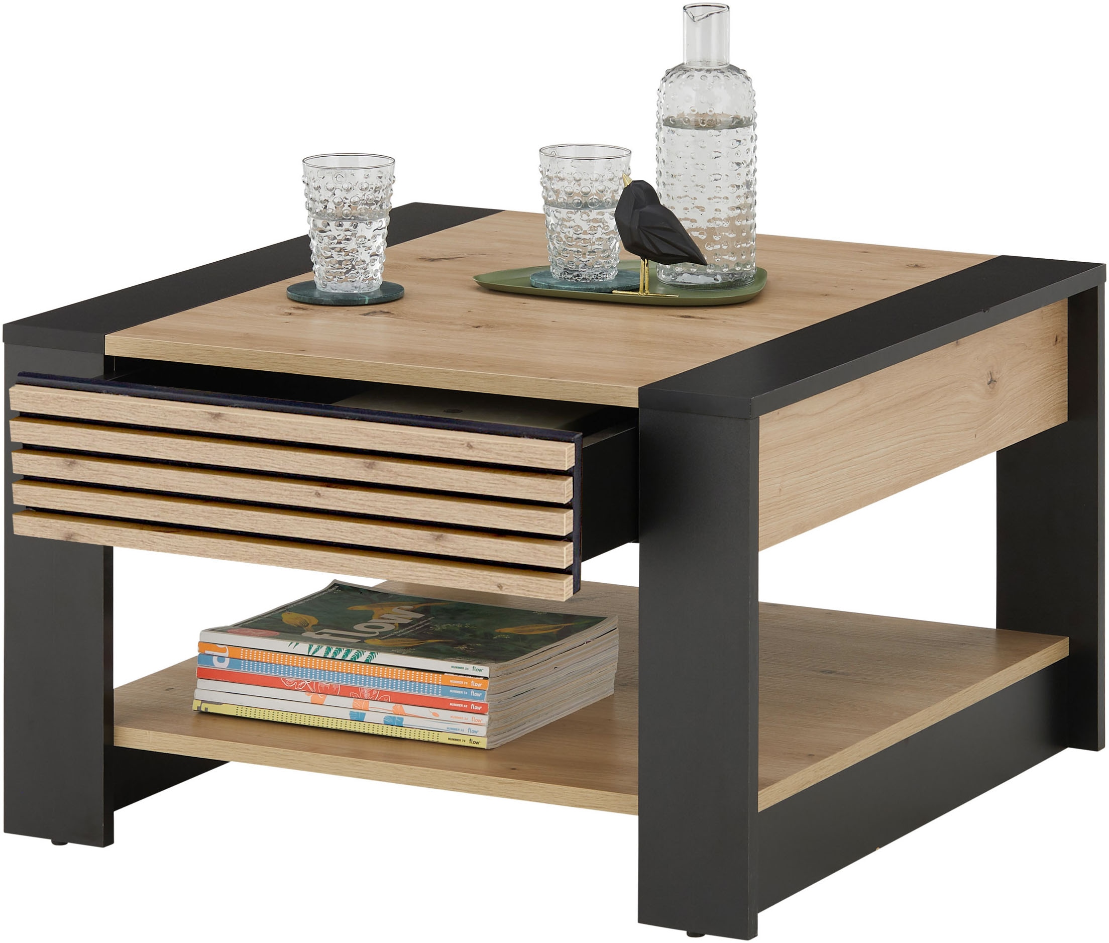 Stolkom Couchtisch »Feli Couchtisch B/H/T 70x42x70 cm« 1 Stk. tlg. MDF, fest verleimten Stäbchen