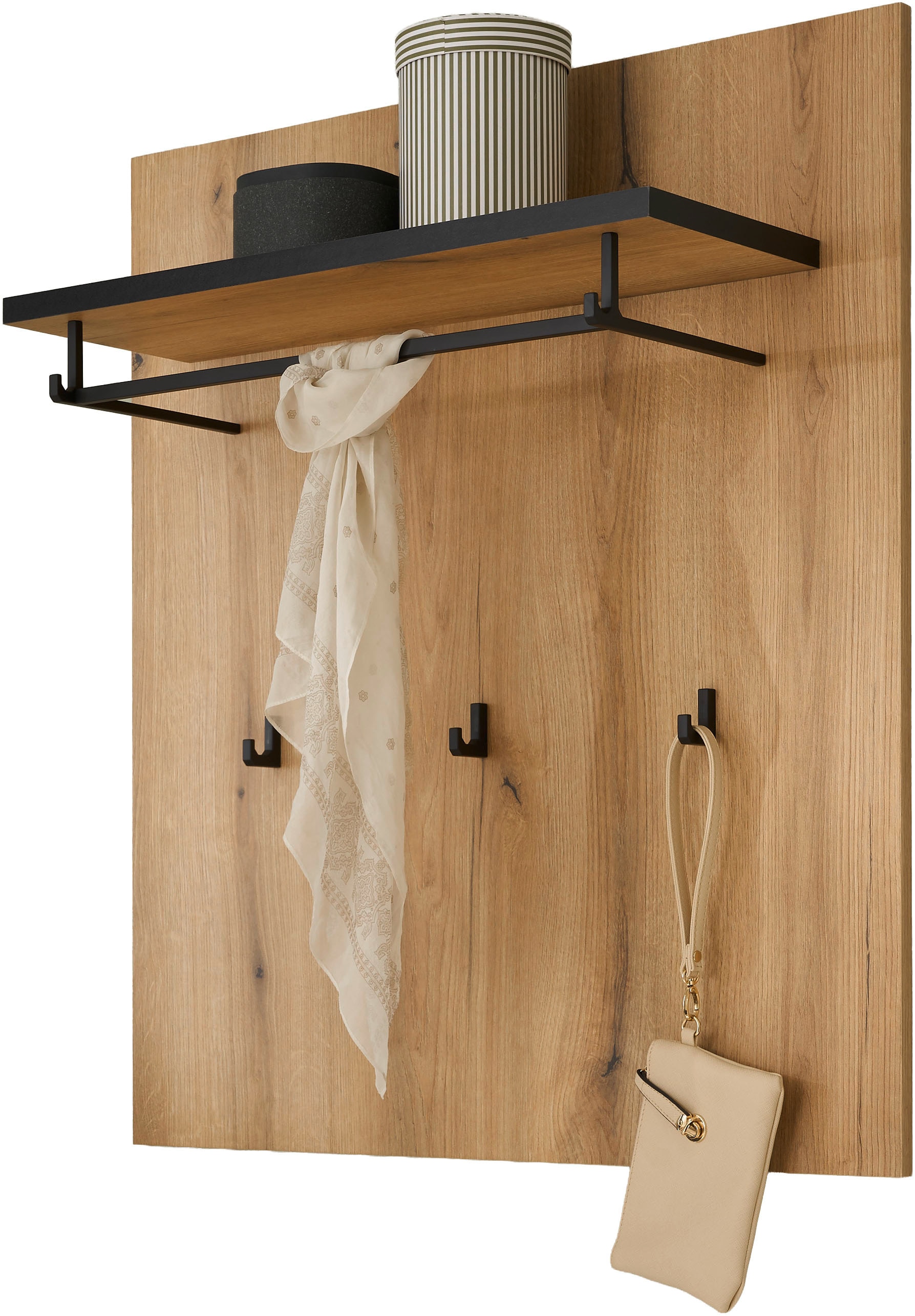 Home affaire Panneau de vestiaire »Cantara, Wandregal, Flurgarderobe mit Hutablage, Kleiderstange & Haken« vielseitig einsetzbar, in zwei Farben verfügbar, 79 cm breit