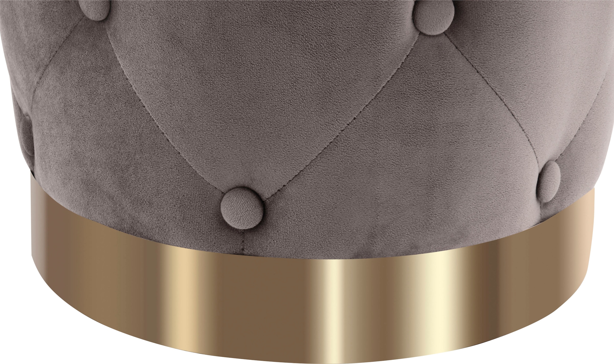 Kayoom Pouf »Hocker Piano 225,  in dekorativem Design, mit weichem Velvet-Bezug« 1 cuis tlg. rund, glamourös, hochwertig, gesteppt, mit eingelassenen Dekoknöpfen