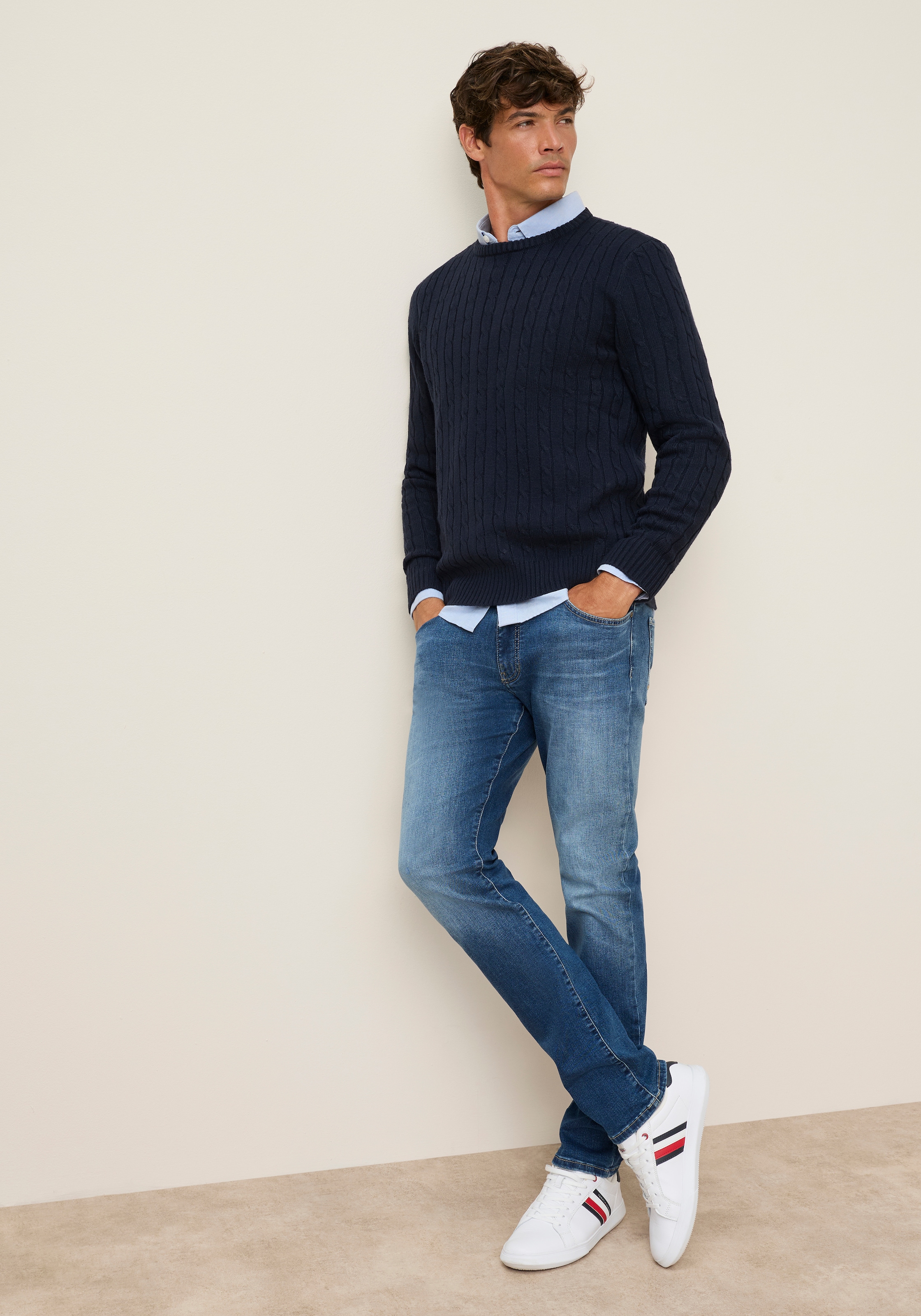 Man's World Pull à col rond »Neue Kollektion! Highlight allover Zopfmuster!« toucher doux, parfait pour la saison froide