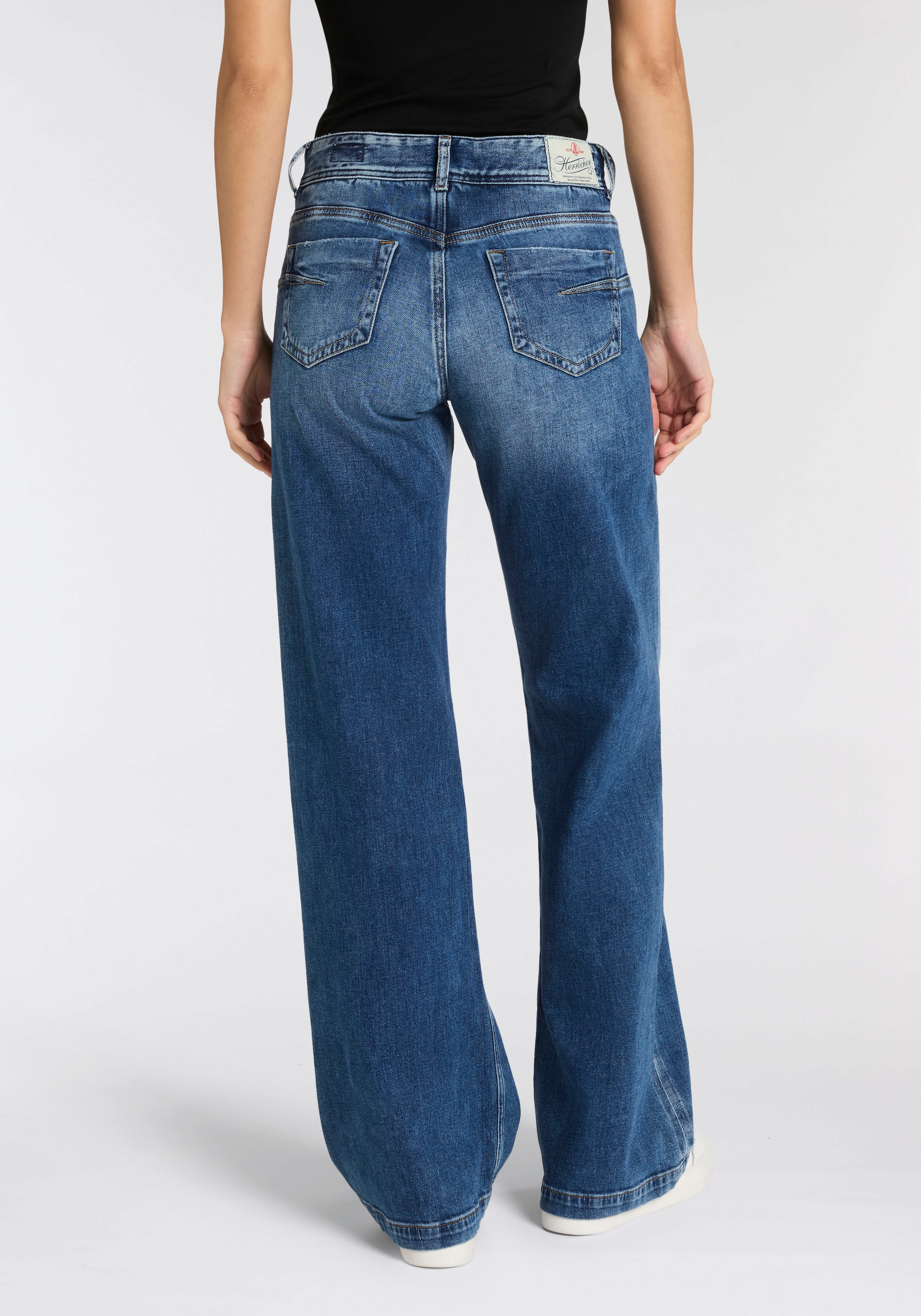 Herrlicher Jeans à 5 poches »Edna Denim Stretch« mit weitem Bein, Flared Fit