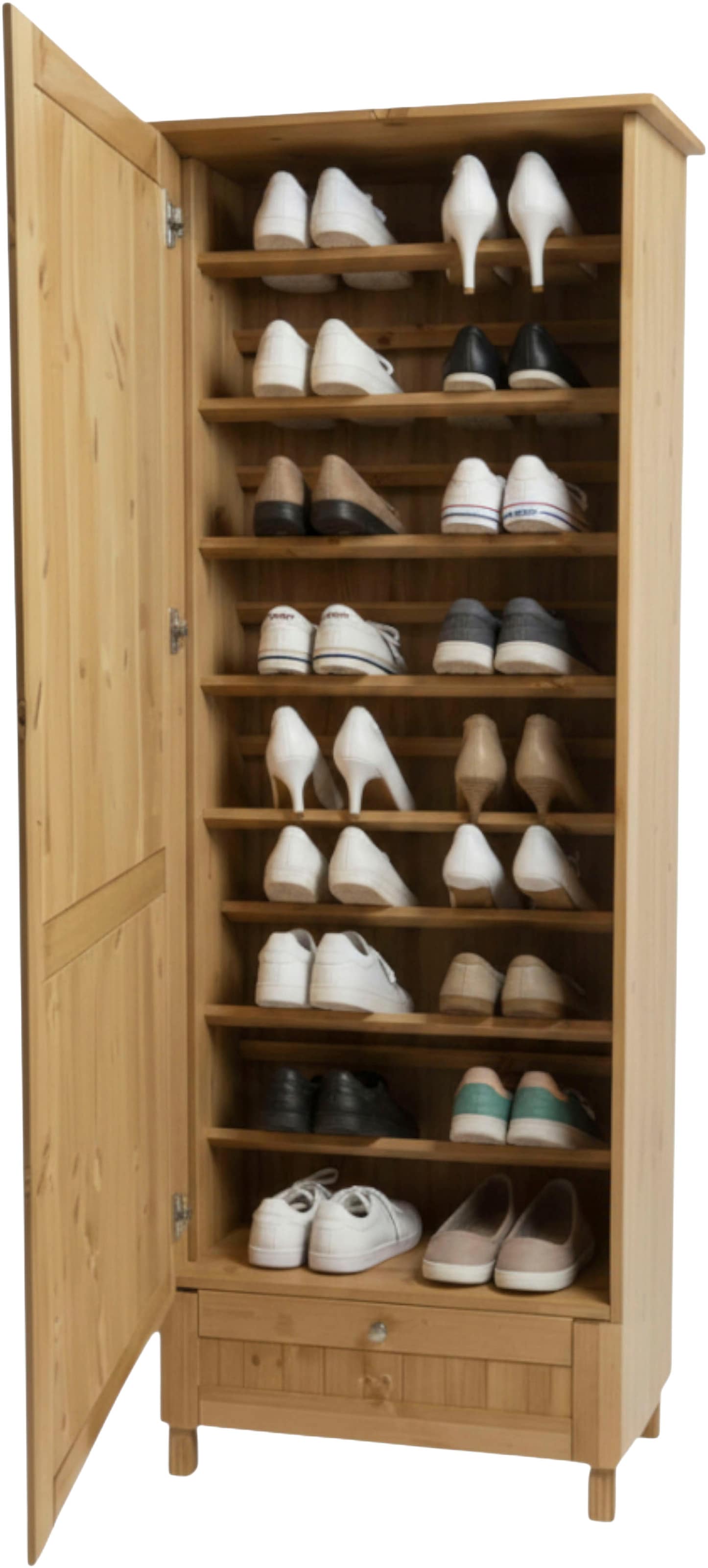 GOODproduct Schuhschrank »Juventus« 1 Stk. tlg. aus massiver Kiefer, Breite  67cm , Höhe 180 cm