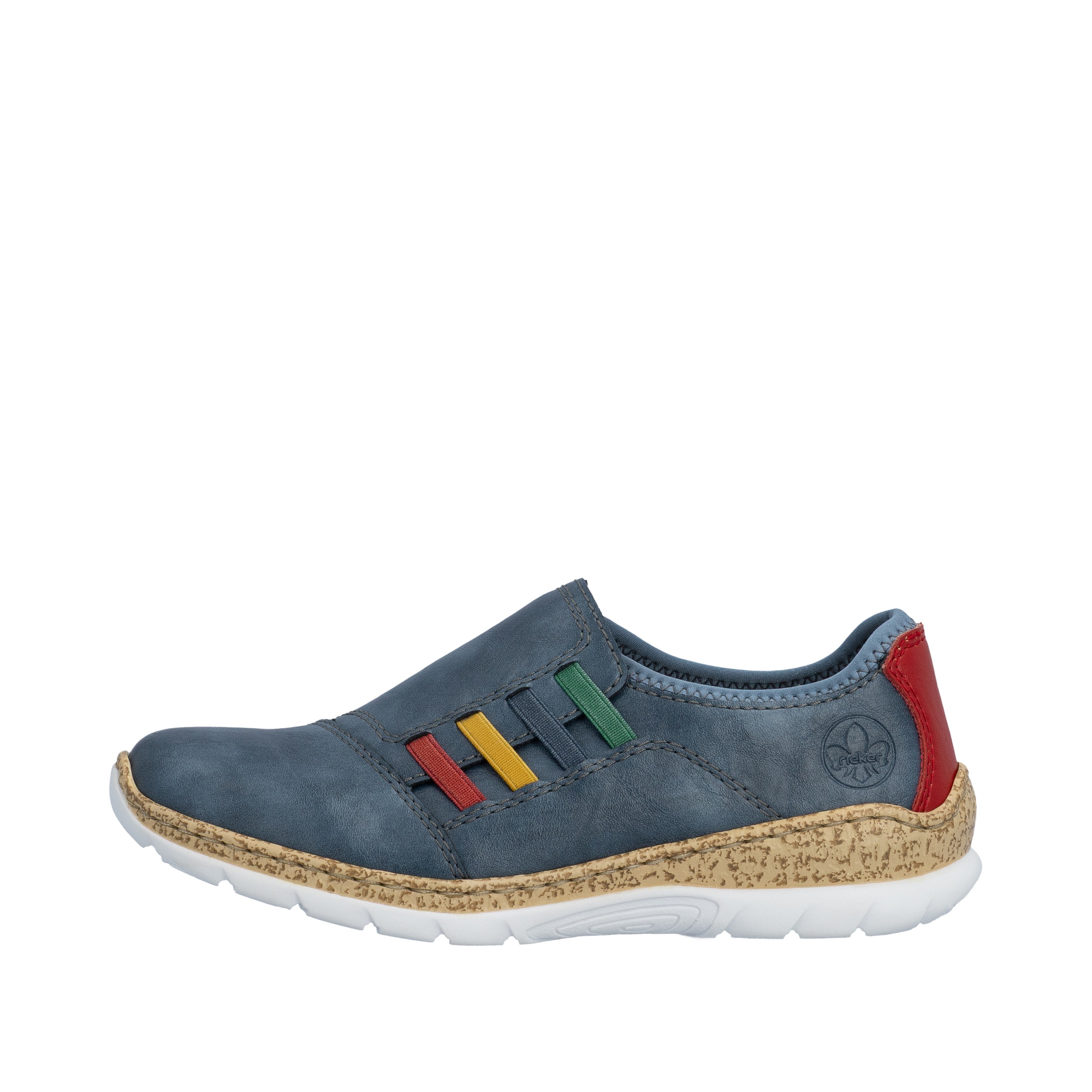 Rieker Slipper  Slip-on Sneaker, Schlupfschuh, Halbschuh mit bunten Stretcheinsätzen