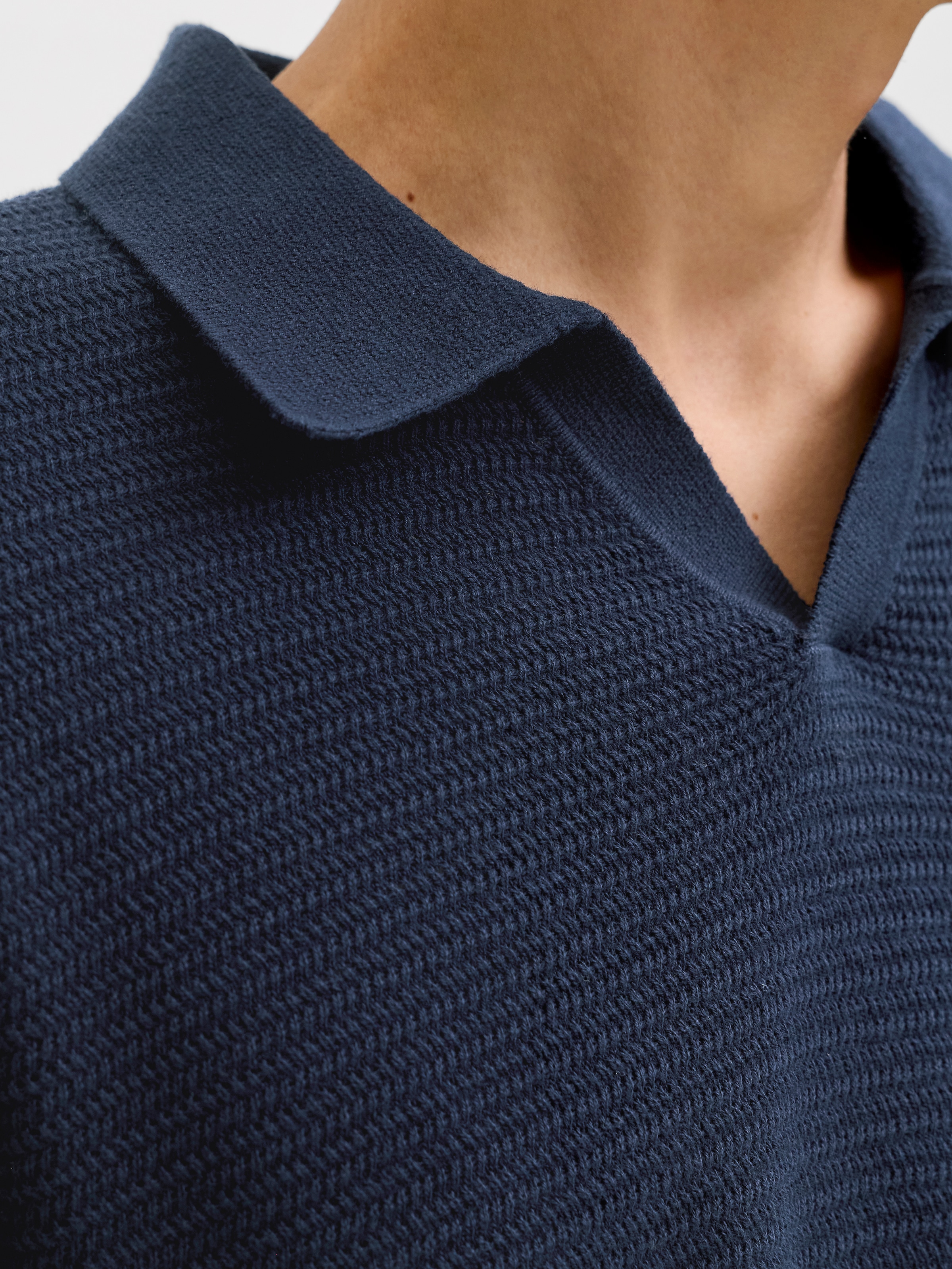 Jack & Jones Pull à col polo »JPRBLURILEY KNIT SPLIT NECK LS SN«