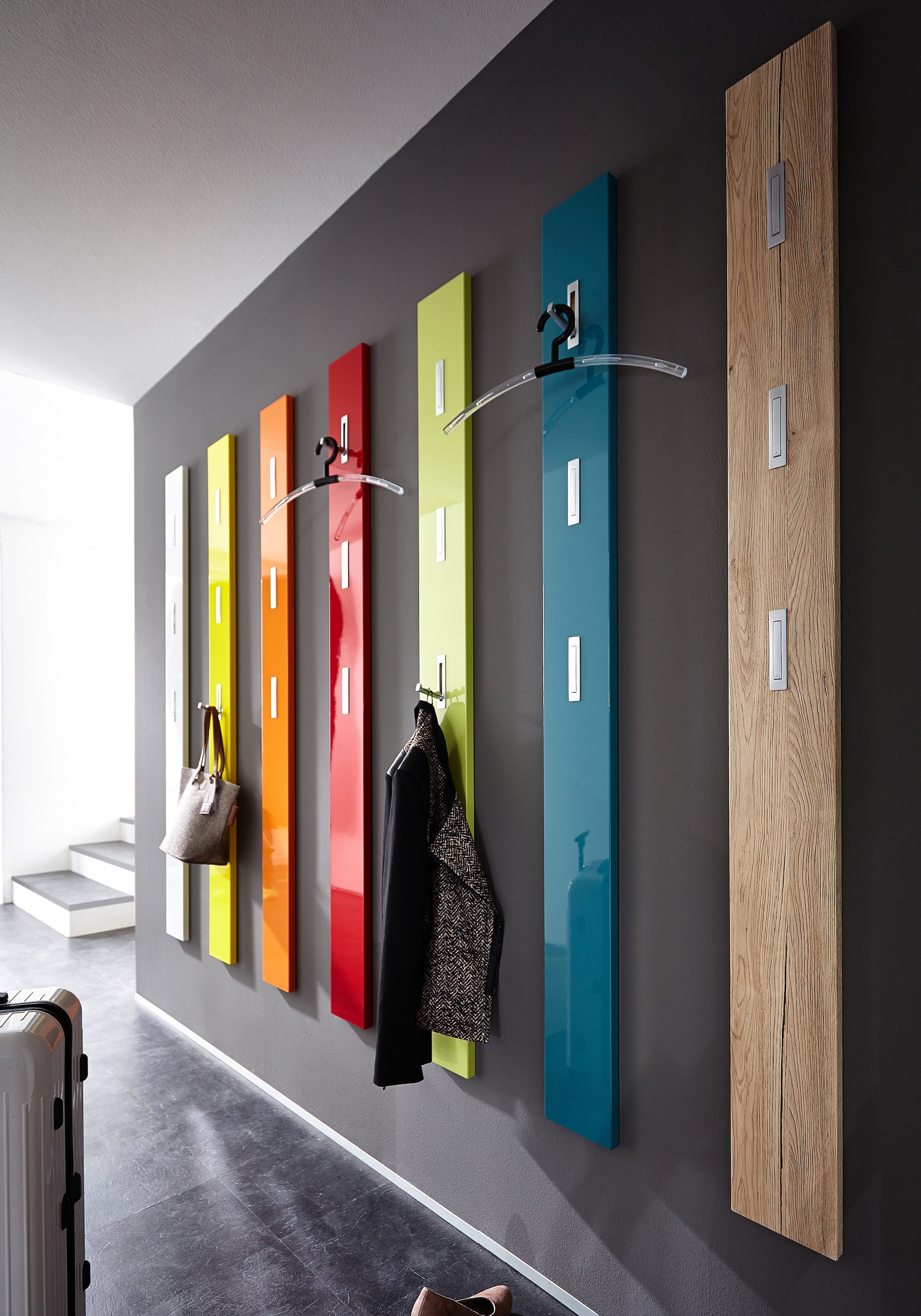 GERMANIA Garderobenpaneel »Colorado« mit 3  Klapphaken in schwarz oder alufarben, Höhe 170 cm