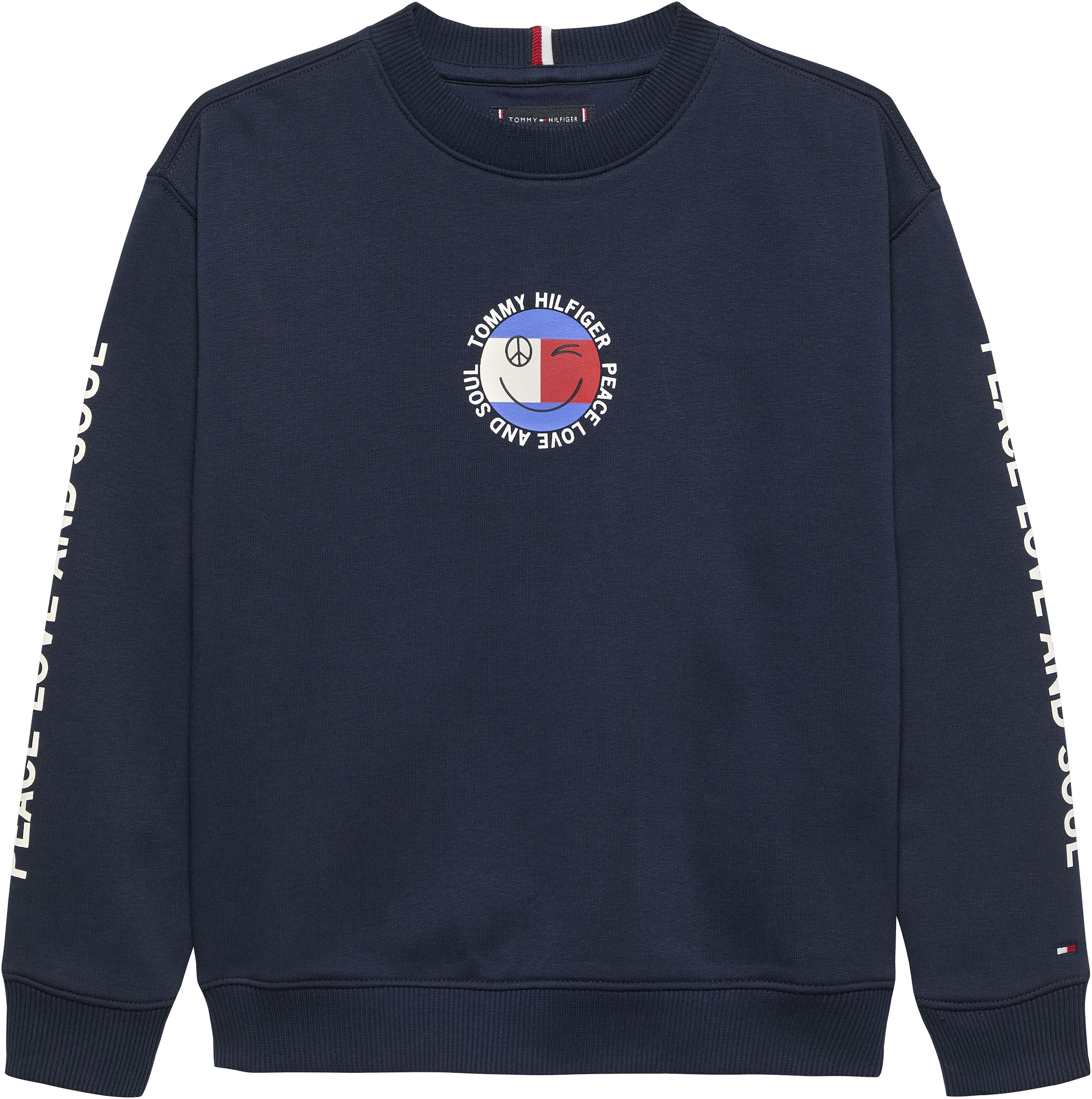 Tommy Hilfiger Sweatshirt »FUN FLAG GRAPHIC SWEATSHIRT«, Kinder bis 16 Jahre, Druck, Rundhals
