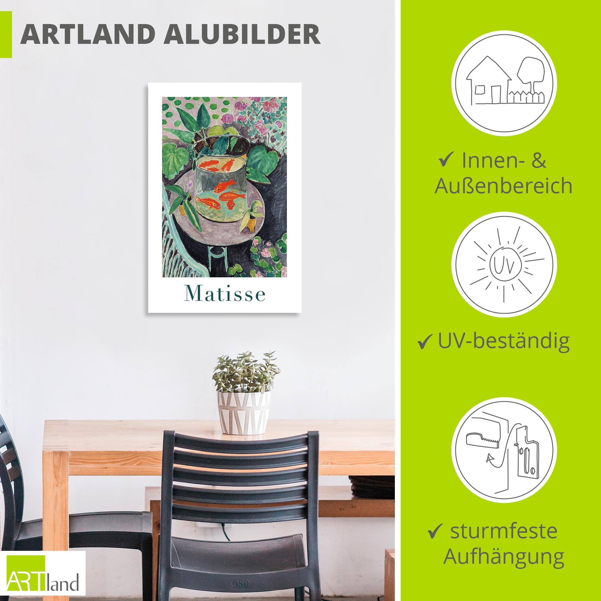 Artland Wandbild »Die Goldfische. 1911« Fisch 1 Stk. tlg. als Alubild, Leinwandbild, Poster, Wandaufkleber in verschied. Grössen
