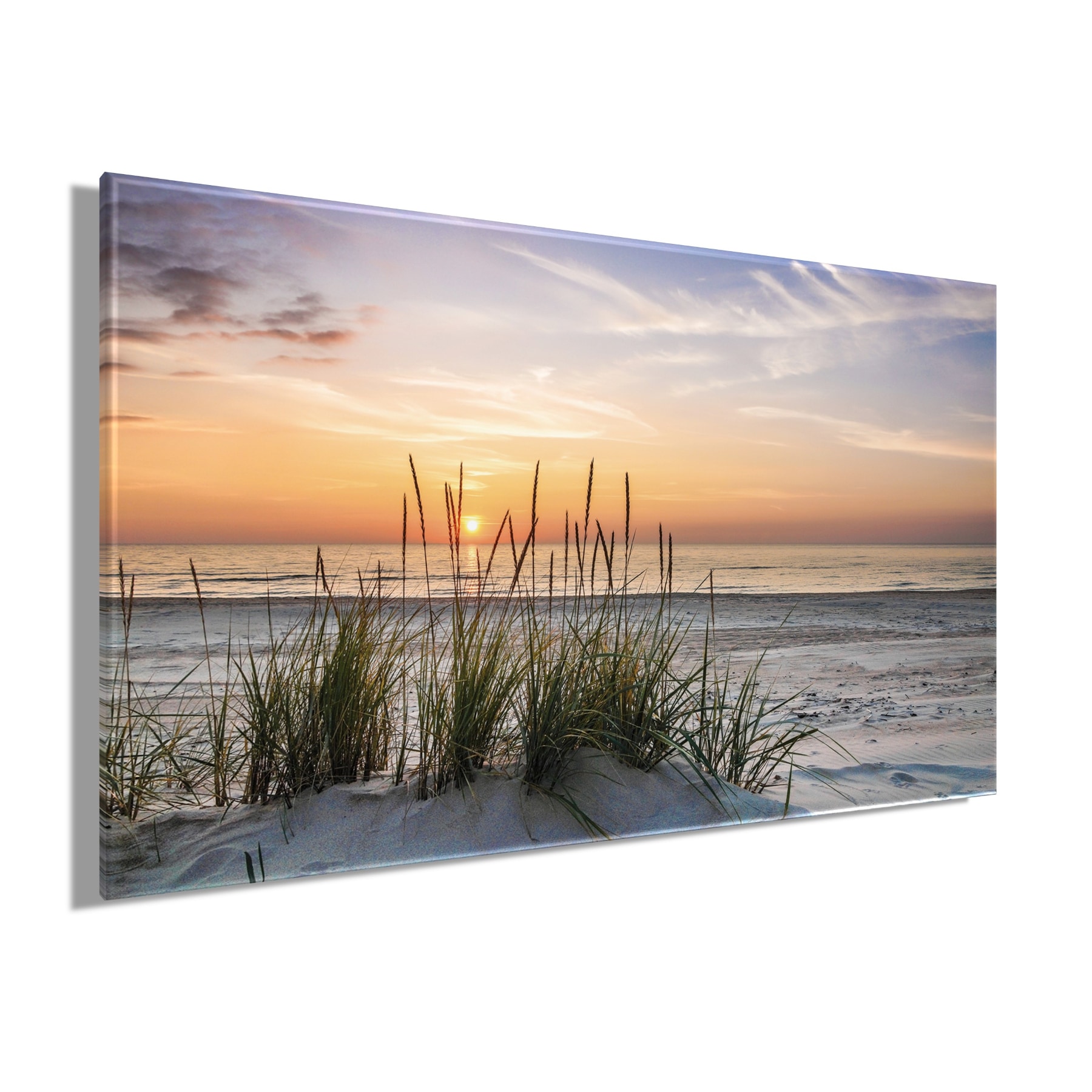 Bönninghoff Tableau sur toile »Wandbild SONNENUNTERGANG XXL 90x150 cm – Leinwandbild Keilrahmen Deko« Coucher de soleil | Mer | Plage 1 cuis tlg. tendu sur châssis