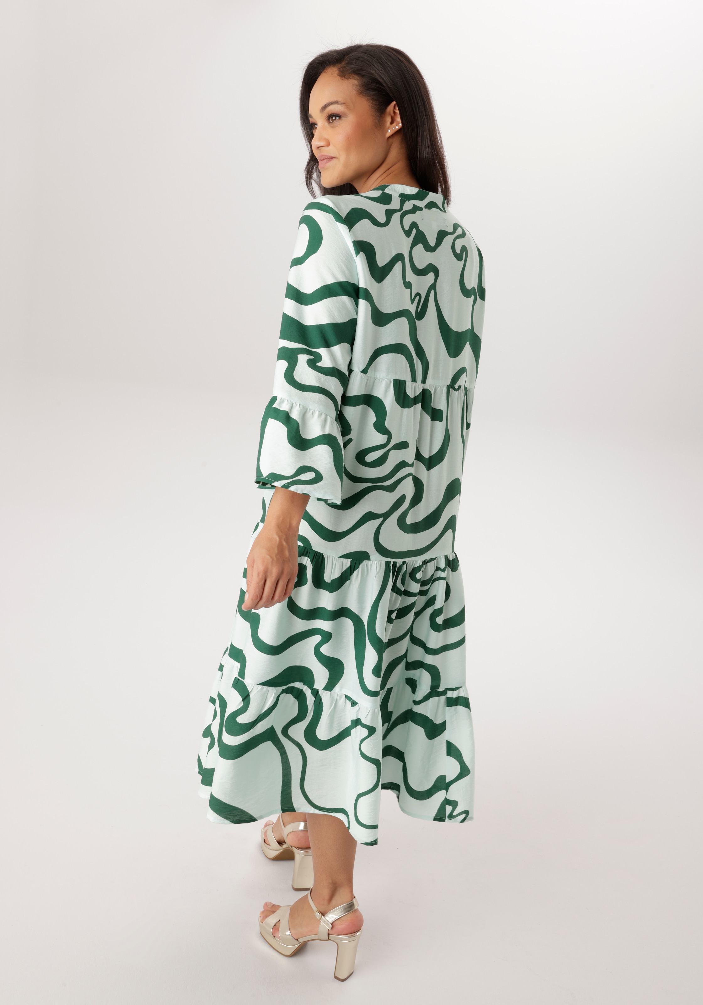 Aniston PLUS Robe midi mit Volant - NEUE KOLLEKTION