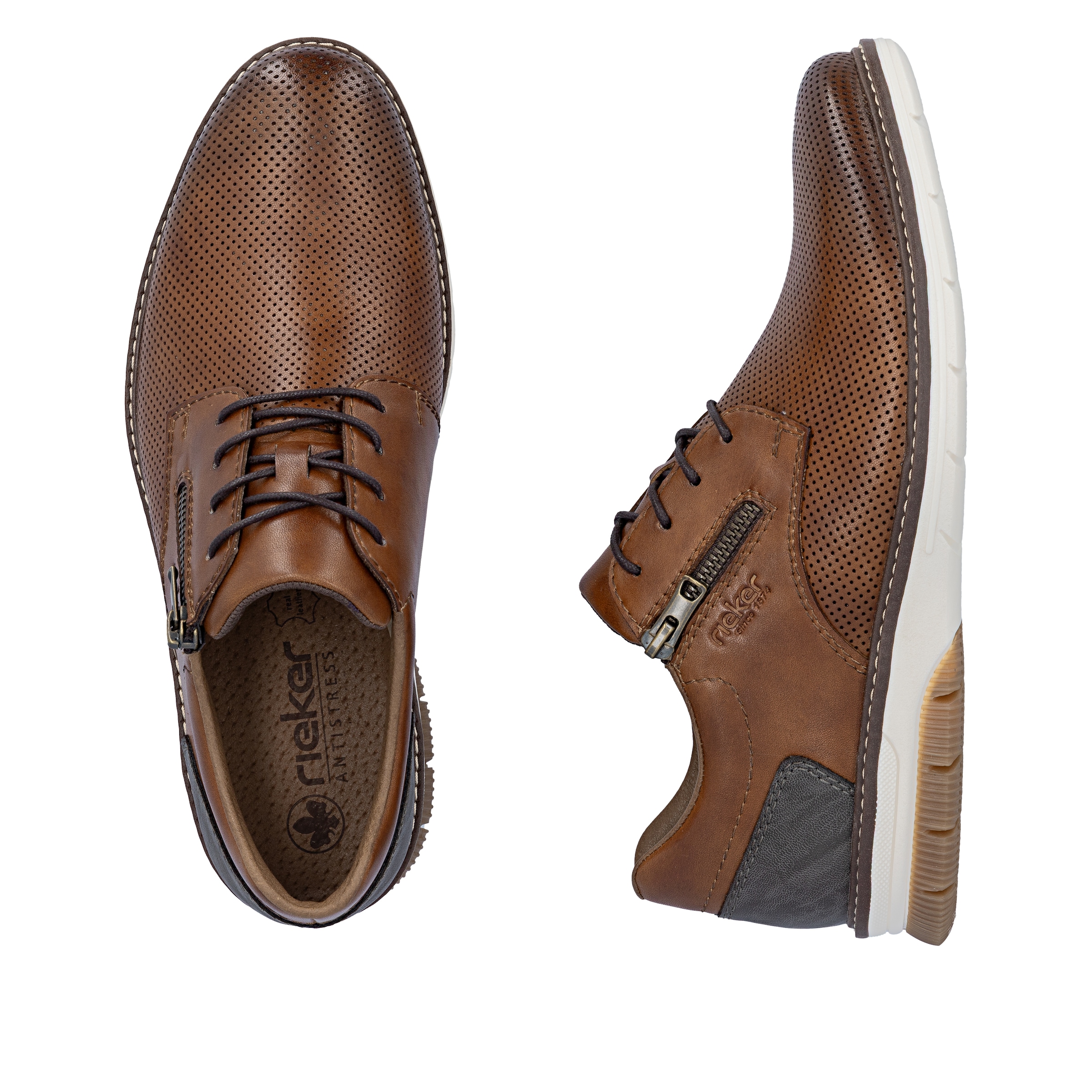 Rieker Chaussure à lacets  demi-chaussure, sneaker de loisir, chaussure à lacets casual avec perforations