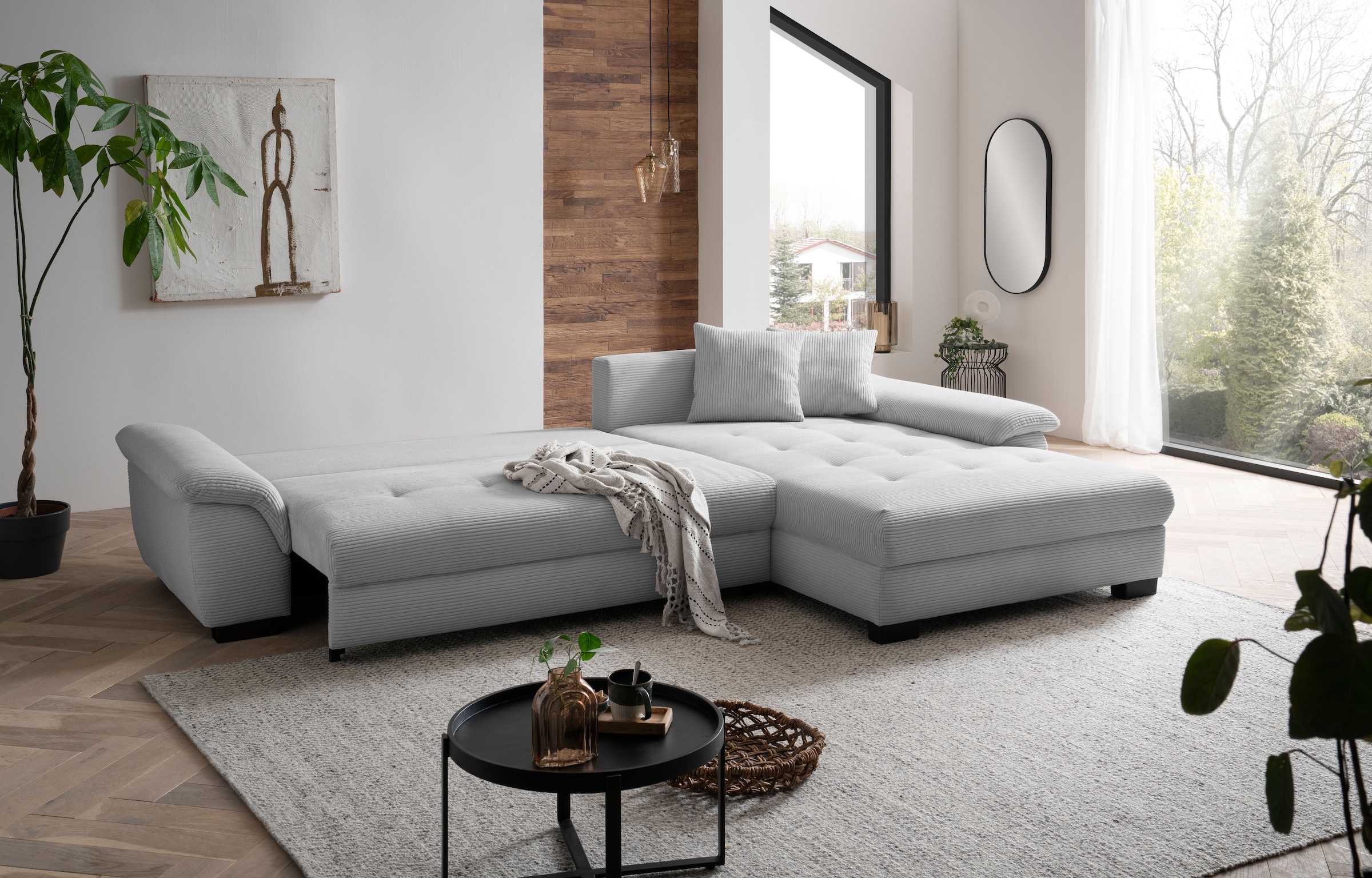 Mr. Couch Canapé d'angle »Dario, L-Form, mit Bett und Bettkasten« mit Kaltschaum