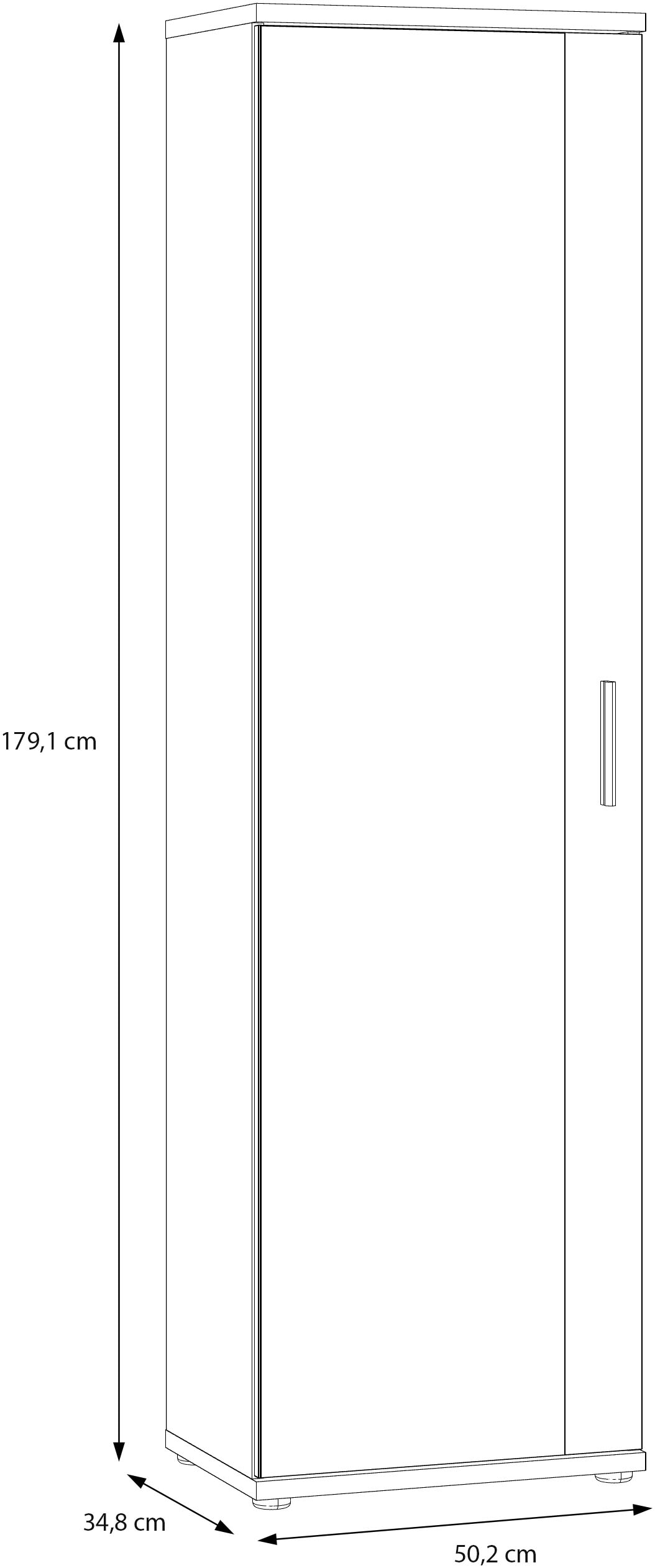 FORTE Armoire à chaussures »Mehrzweckschrank, Stauraum, viele Einlegeböden« L/H/P 50,2/179,1/34,8, miroir