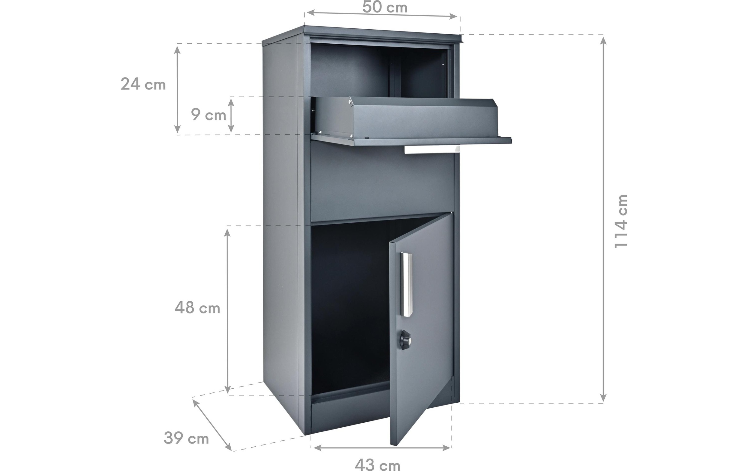 WESTMANN Paketbox »Stahl-Paketbox Pepe« Anthrazit, 50x39x114 cm