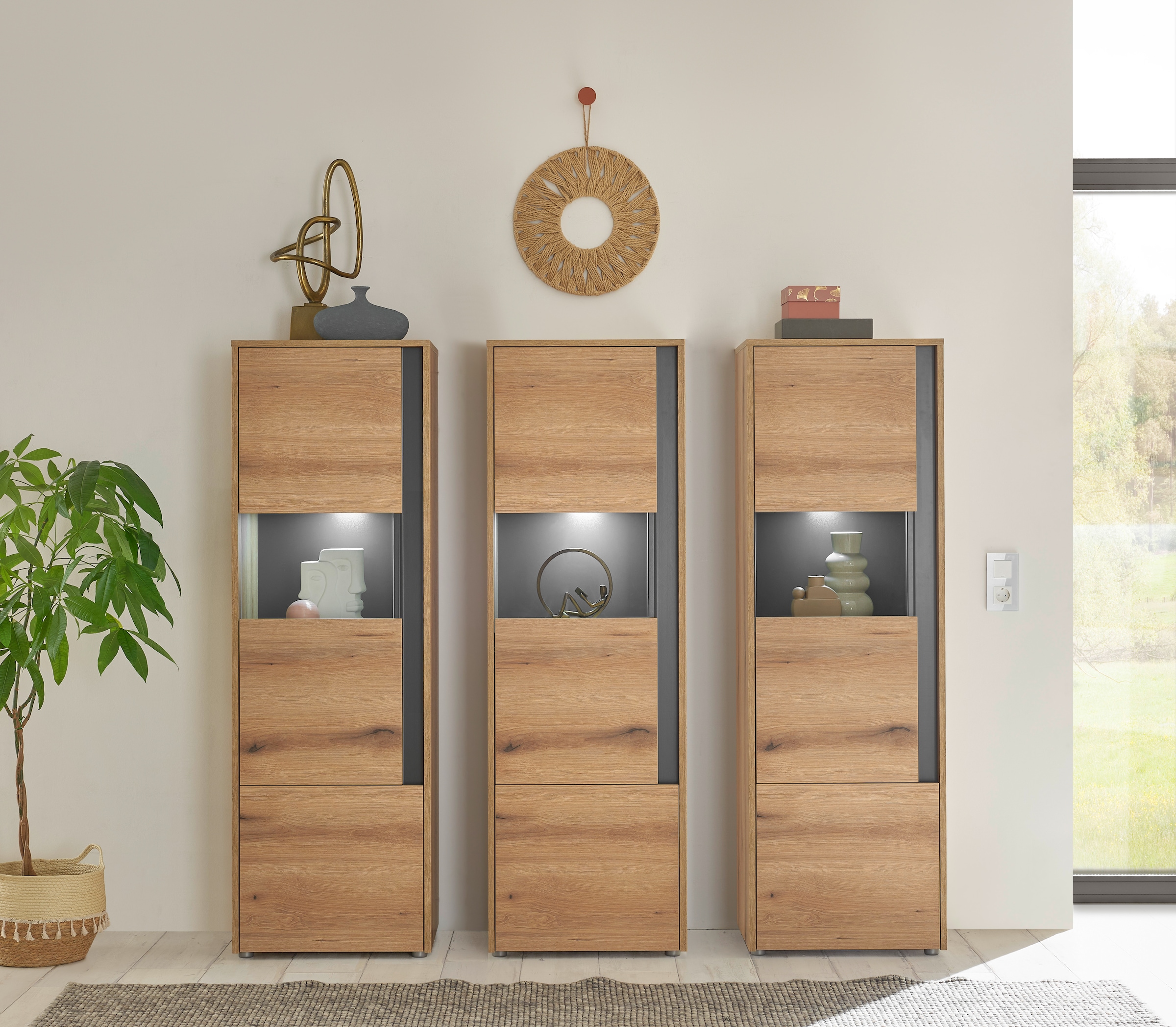 Home affaire Meuble mural »City/Giron, moderne Anbauwand, Komplettset in vielen Farben verfügbar« Set, 3 cuis tlg.