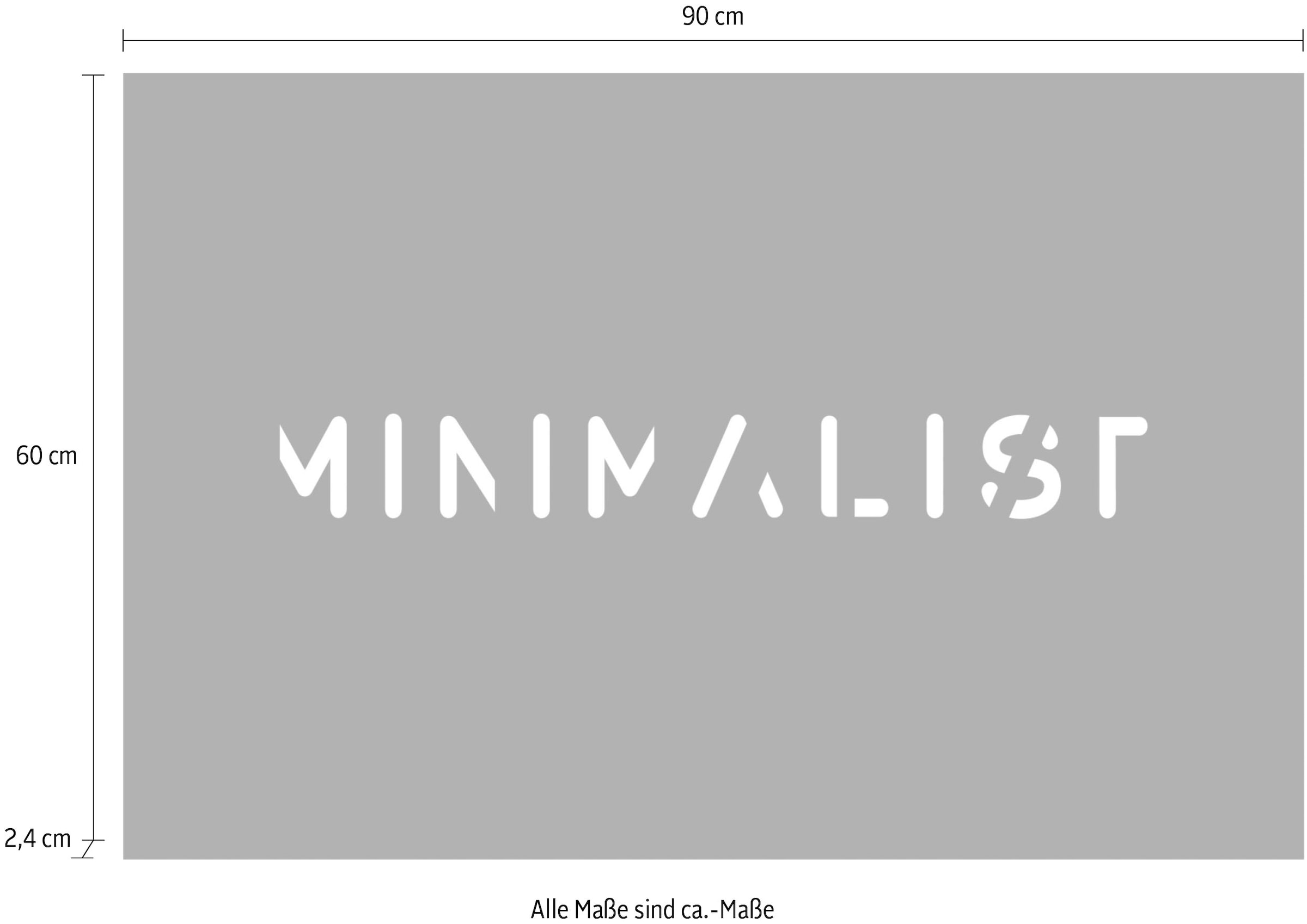 queence Acrylglasbild »MINIMALIST« Schriftzug | Schwarz-Weiss | Sprüche | Sprüche & Texte Fine Art-Print in Galeriequalität