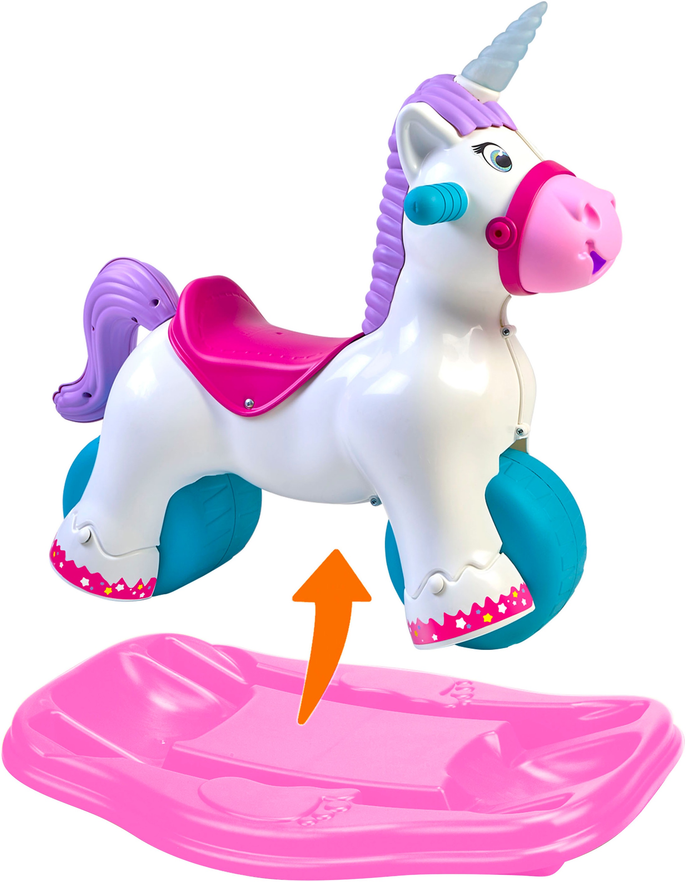 Feber® Animal à bascule »Feber Baby Unicorn 2in1« mit Licht- und Soundeffekt; Made in Europe