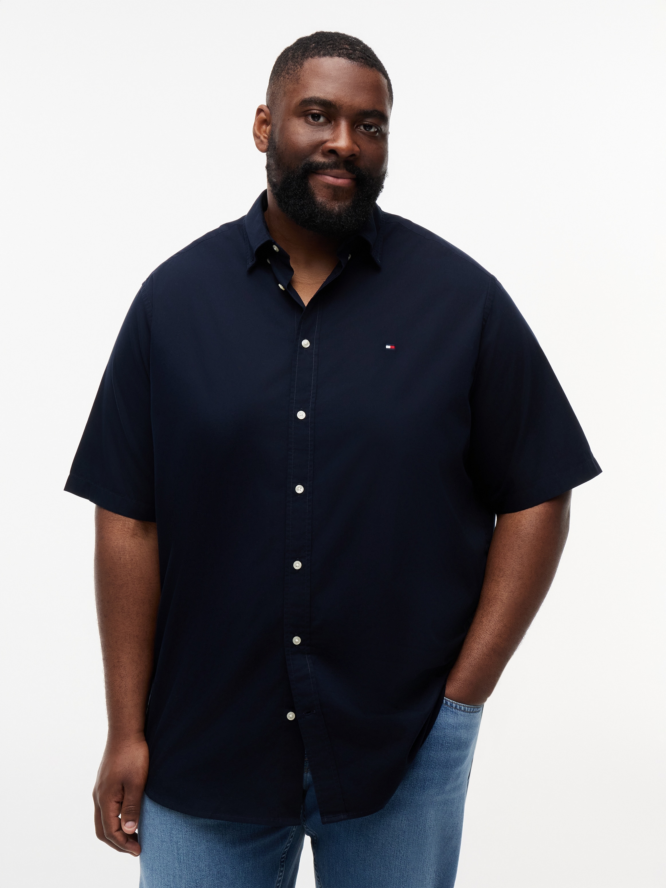 Tommy Hilfiger Big & Tall Kurzarmhemd »BT-FLEX POPLIN SOLID« Grosse Grössen