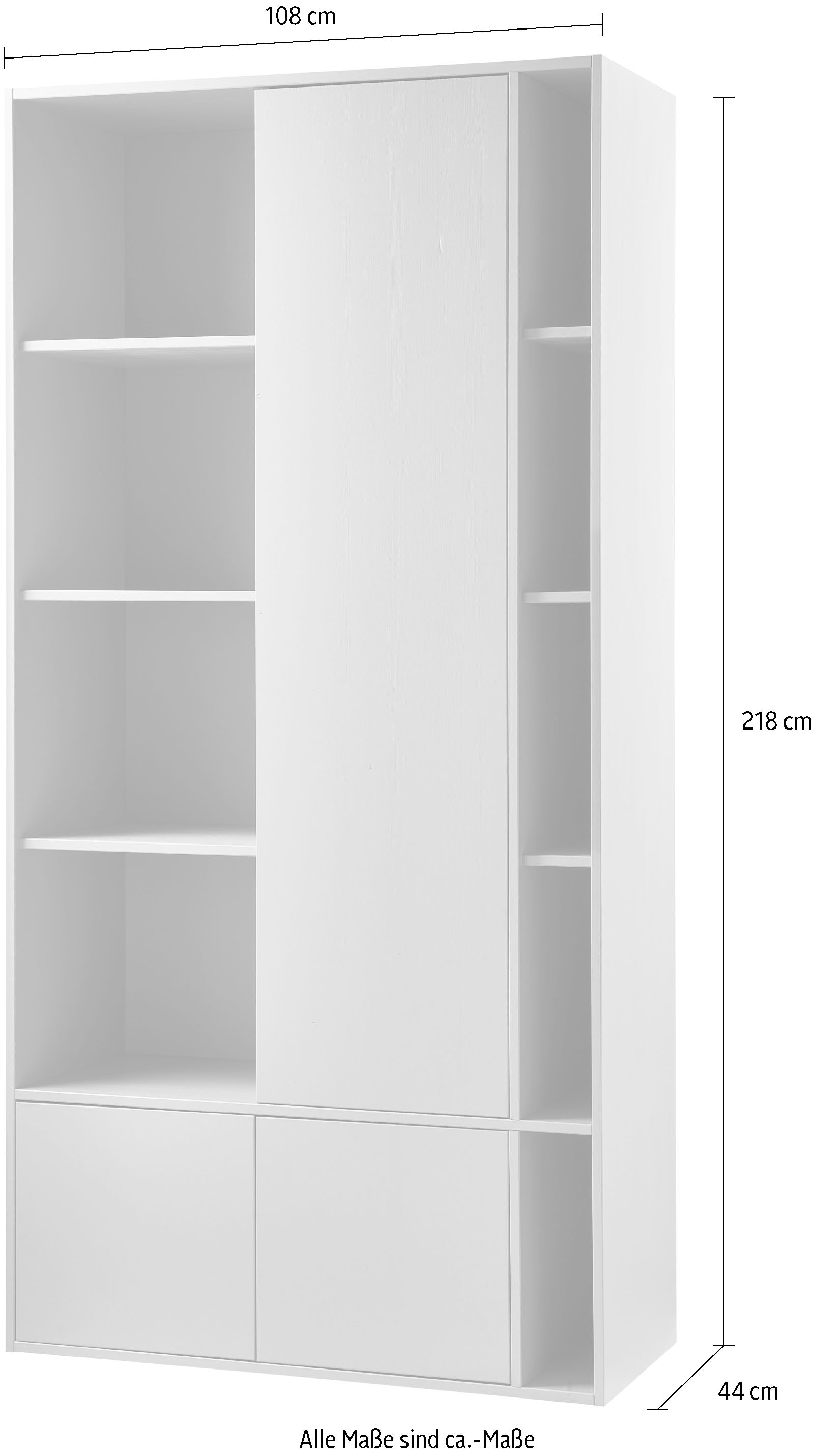 WOOOD Armoire vestiaire »Settle Down FSC®-Kiefernholz Druckmechanismus H 218 x B 108 x T 44 cm« montable des deux côtés, fixation murale recommandée, panneau arrière HDF