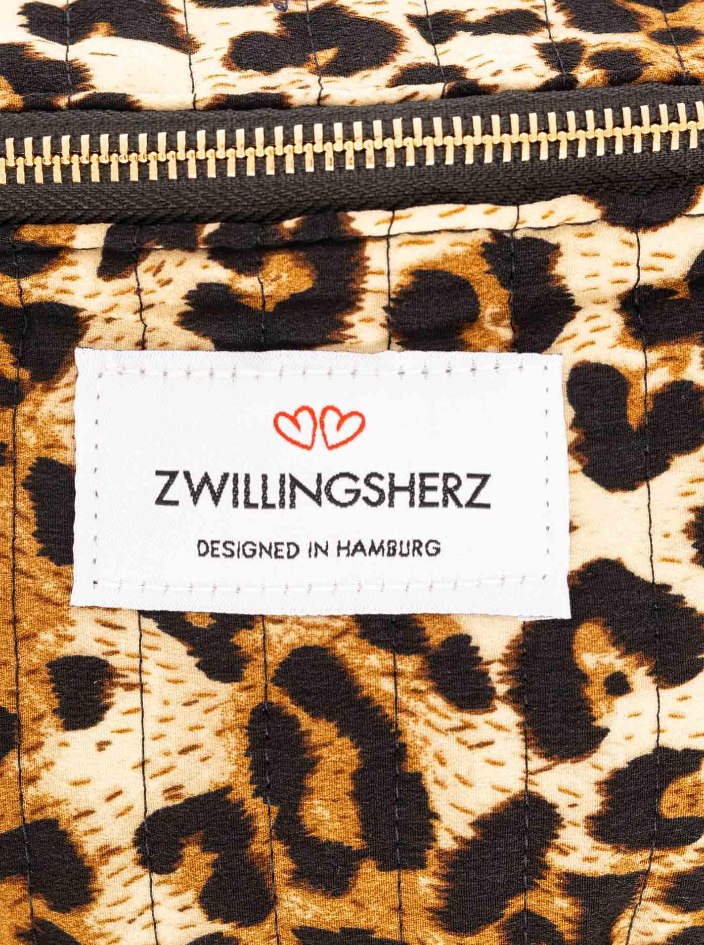 Zwillingsherz Sac de transport »"Leo"« Leoparden Muster, Reissverschluss, verstellbarer Gurt
