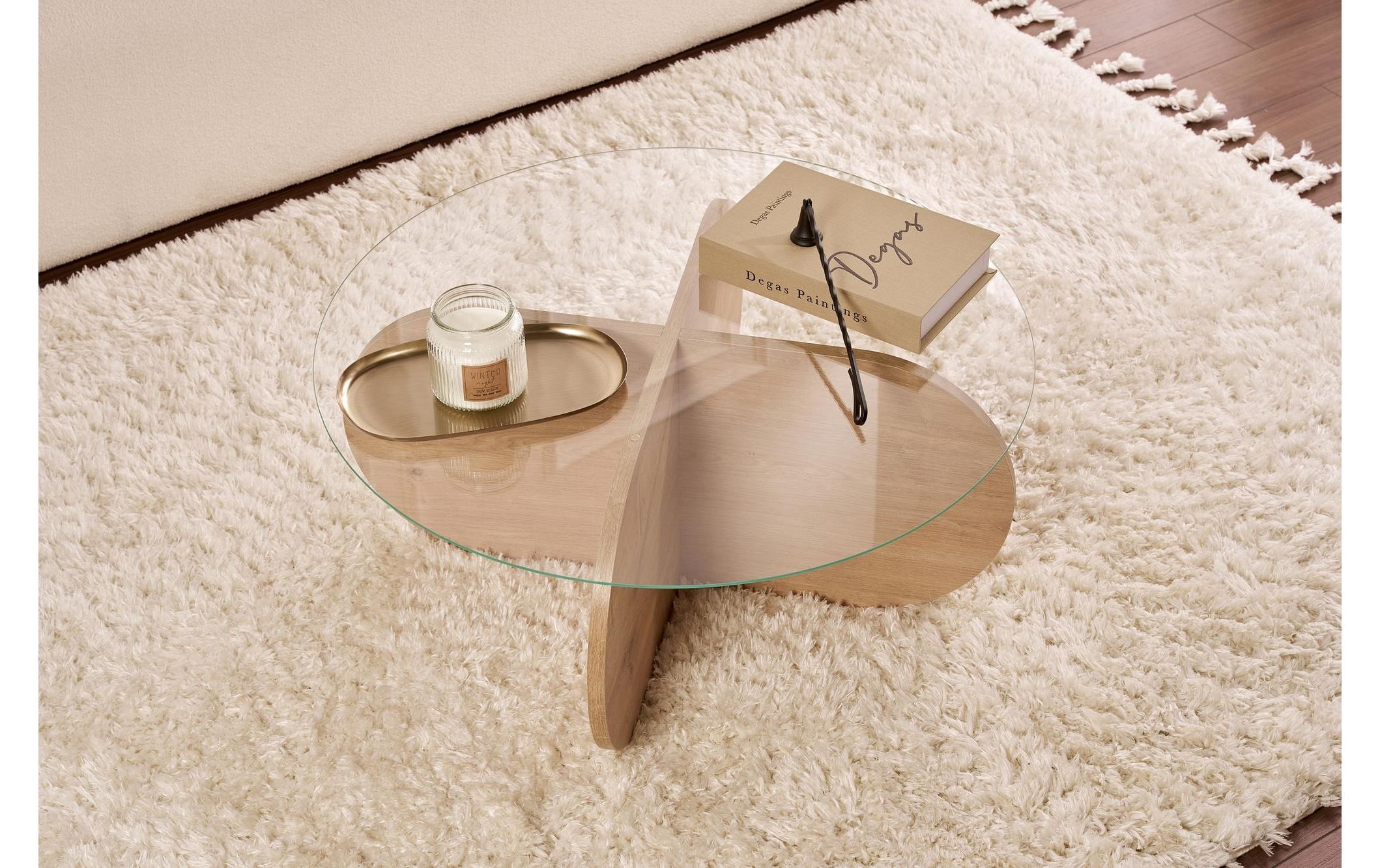 WOODY FASHION Table basse »Aeris 75 x 35 cm« Runder Couch- und Beistelltisch