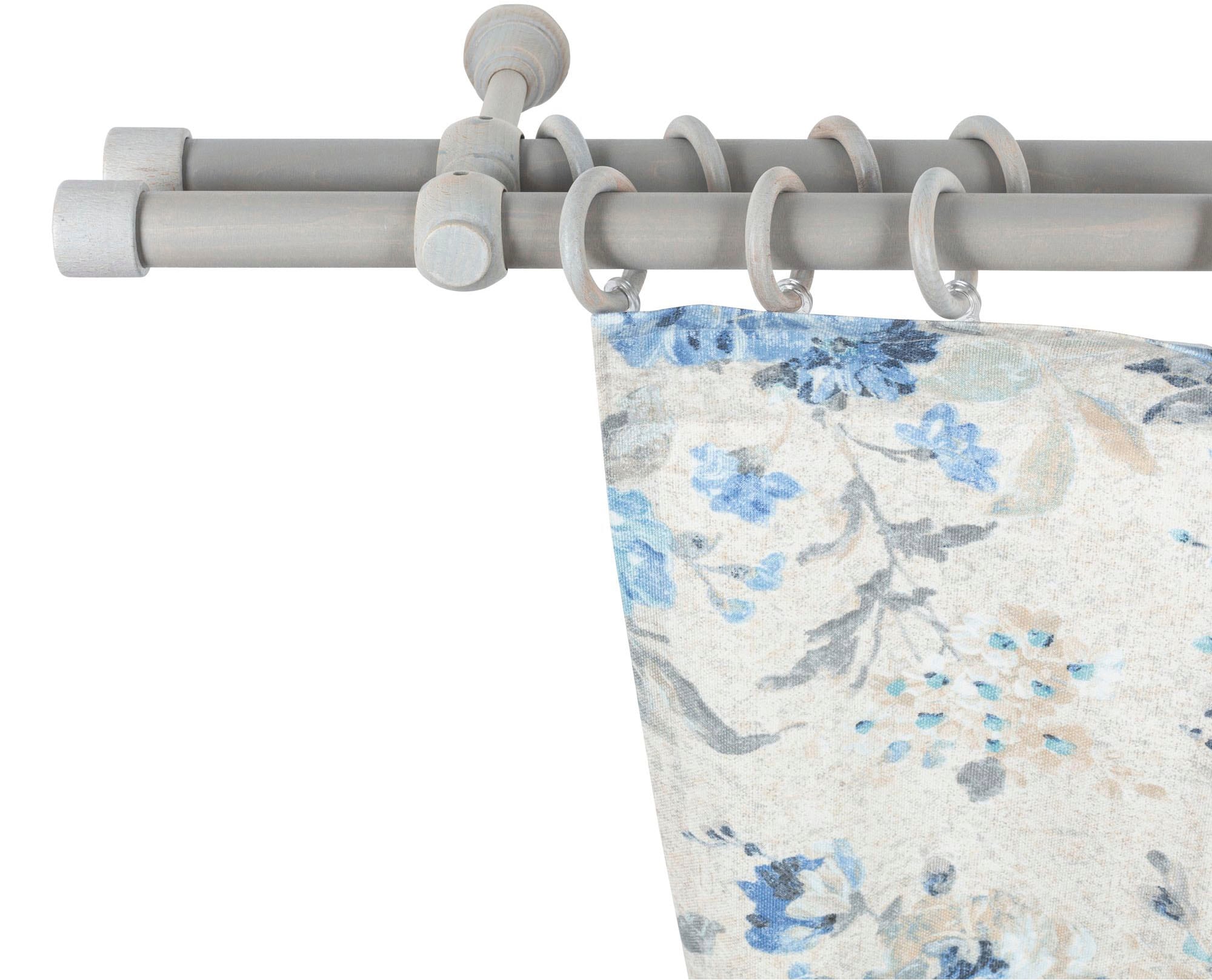 SN DECO GROUP Gardinenstange »Cafiro« 2 läufig-läufig Fixmass 28 mm, Holz, verschiedene Längen und Farben, Komplettset