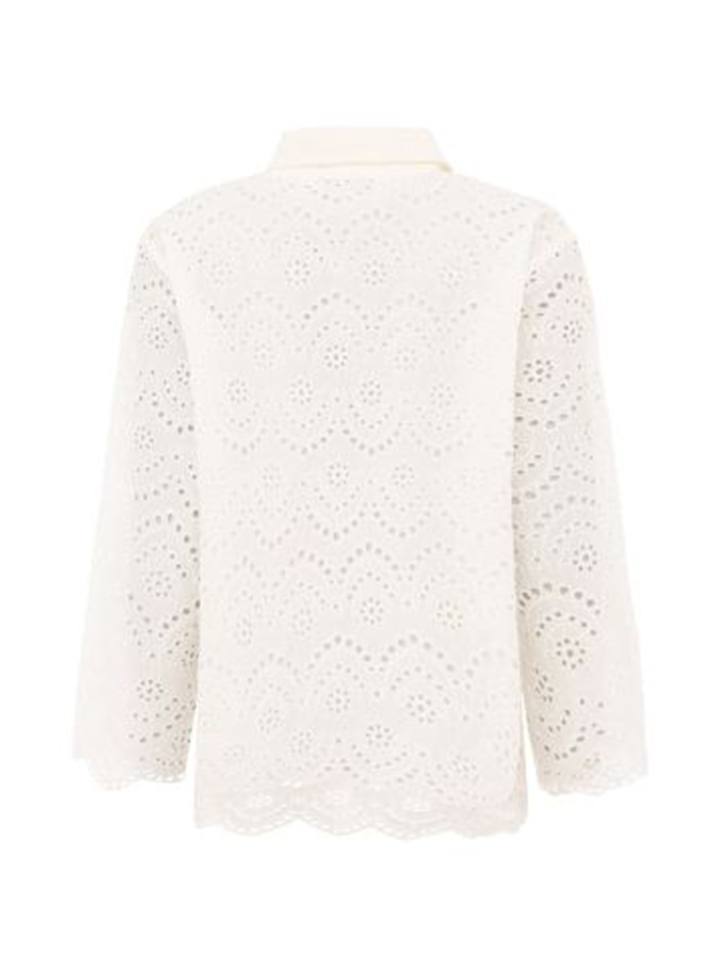 Zwillingsherz Kurzarmbluse »"Lochstickerei"« langarm, mit Kragen, Lochspitze, Knopfleiste